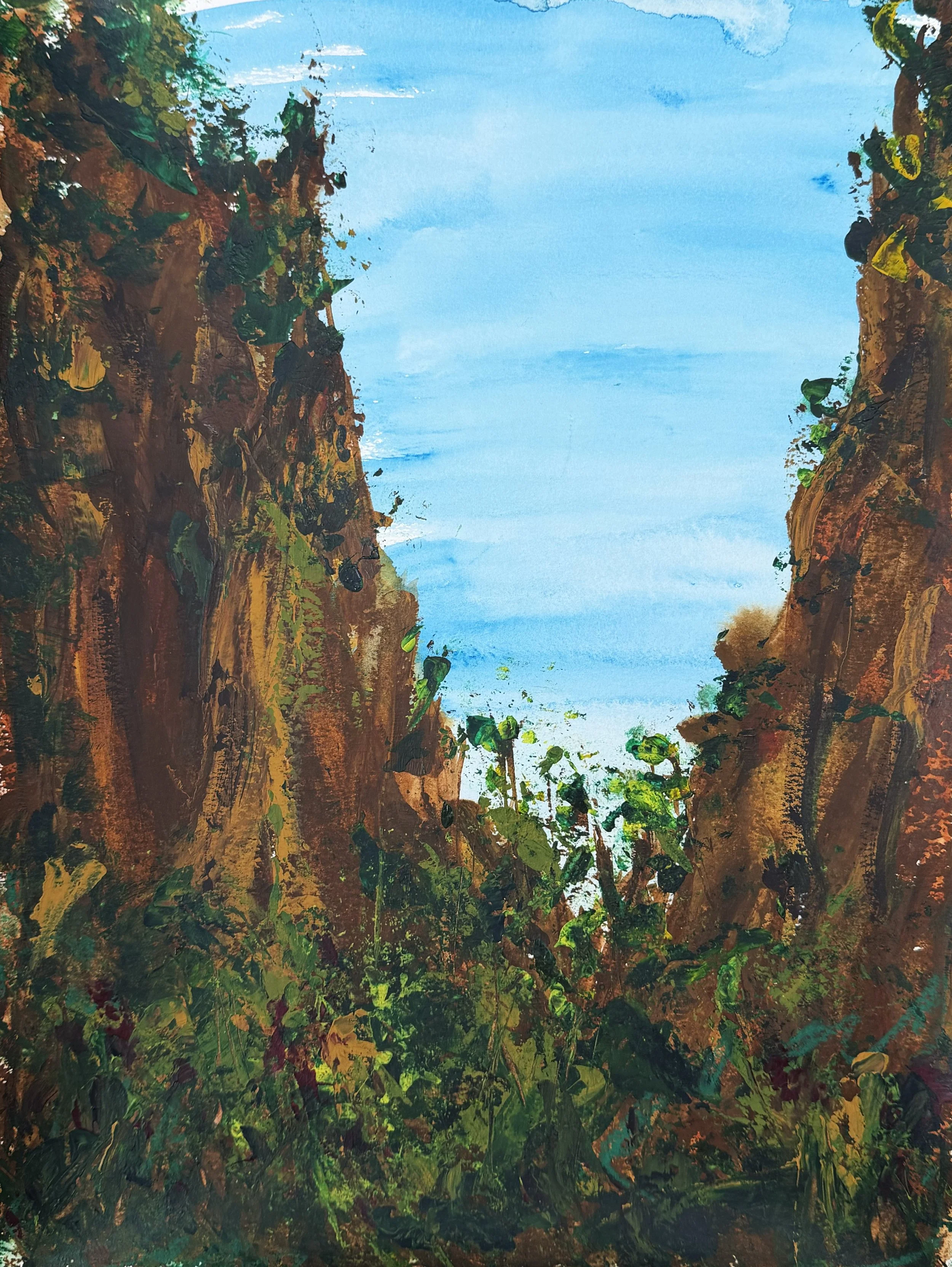 Untitled (composite landscape), 2025, watercolor on paper, 15 x 11 — AVAILABLE (DM for info)