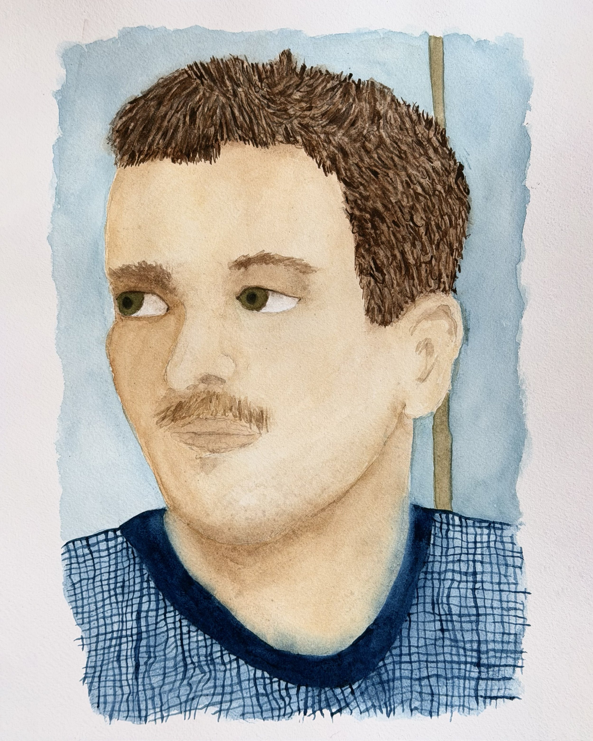 Jared, 2025, watercolor on paper, 14 x 10 inches - AVAILABLE (email for details)
