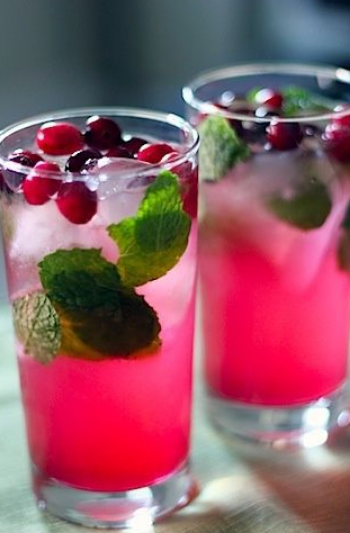 You've got to serve a festive (and color coordinating) cocktail! We love adding fresh fruit and herbs, especially cranberries and mint at christmas for a totally festive experience and delicious refreshment.