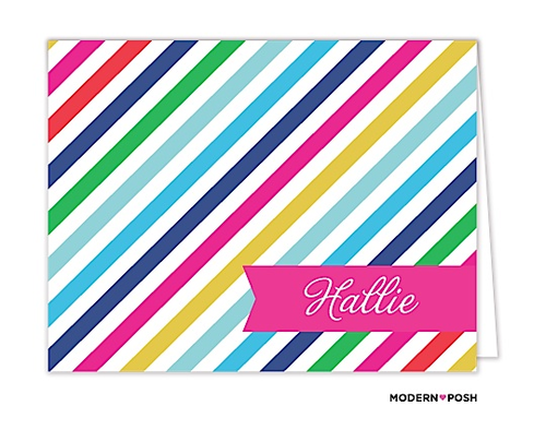 Every classy woman needs an extensive collection of fold over cards to send sweet notes to all the important people in her life. Ours are personalized, bright and beautiful! 