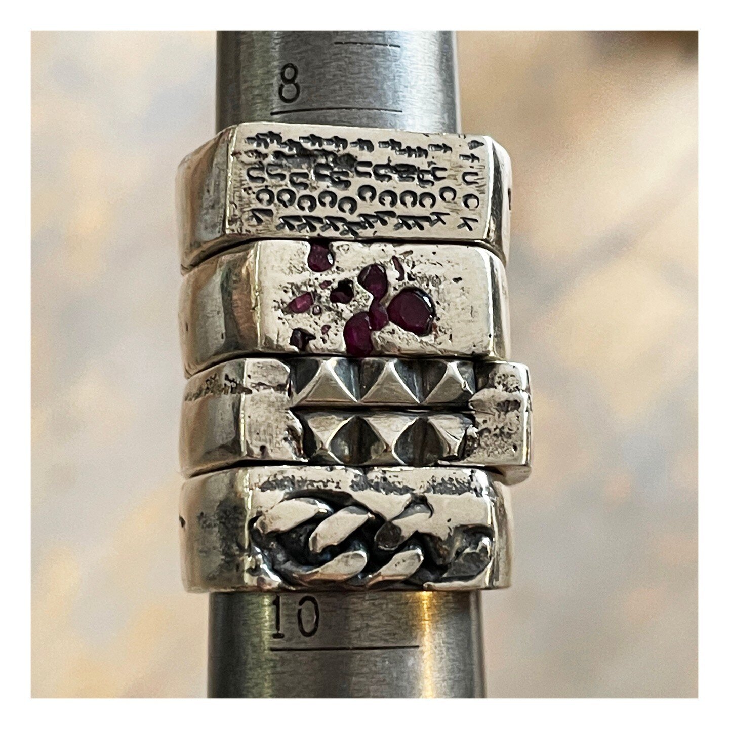 Holiday ordering is closed outside of local Berlin pickup, but our work is available through a number of retail partnerships in the US, including these rings available in Joshua Tree @rockandrapture.

#metalatelier #rocknroll #rocknrolljewelry#heavym