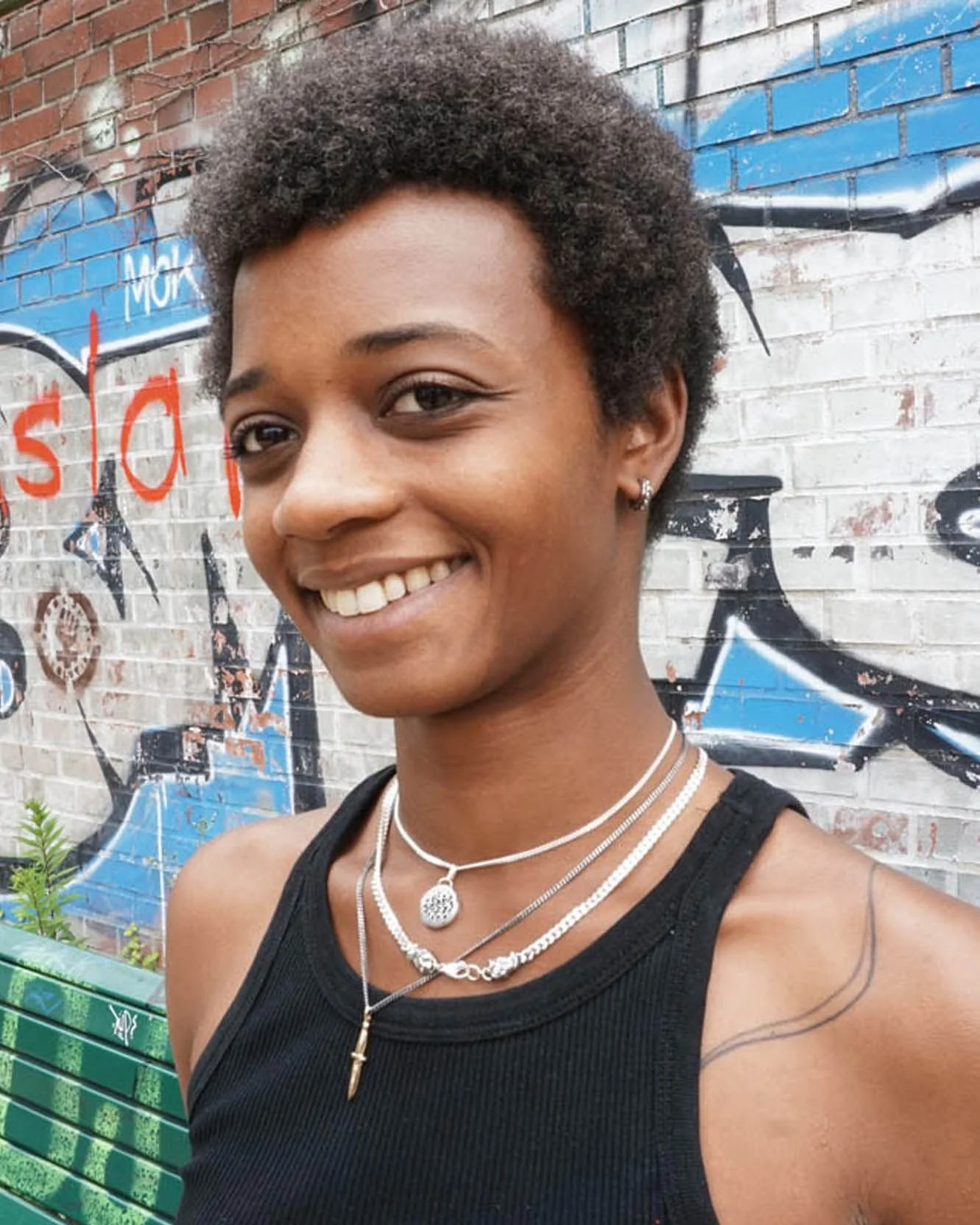Beautiful Now modelling the Punkette pyramid stud hoops.... because if pyramid studs are your thing, it is probably a lifestyle and not a season. From the archives.

1. @noa.timo rocking out with the Punkette Hoops, and a whole pile of our chain neck