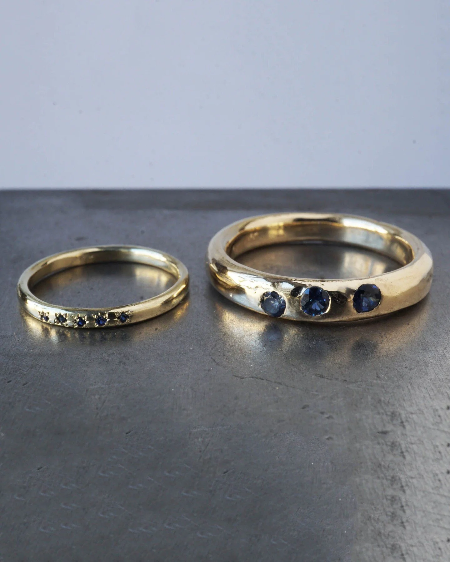 Atelier love stories...

N+S reached out to me from the West Coast of the US, nine timezones away, to see about having their wedding bands made, and also if it would be possible to use some family gold. Thankfully, time was on our side and we shipped