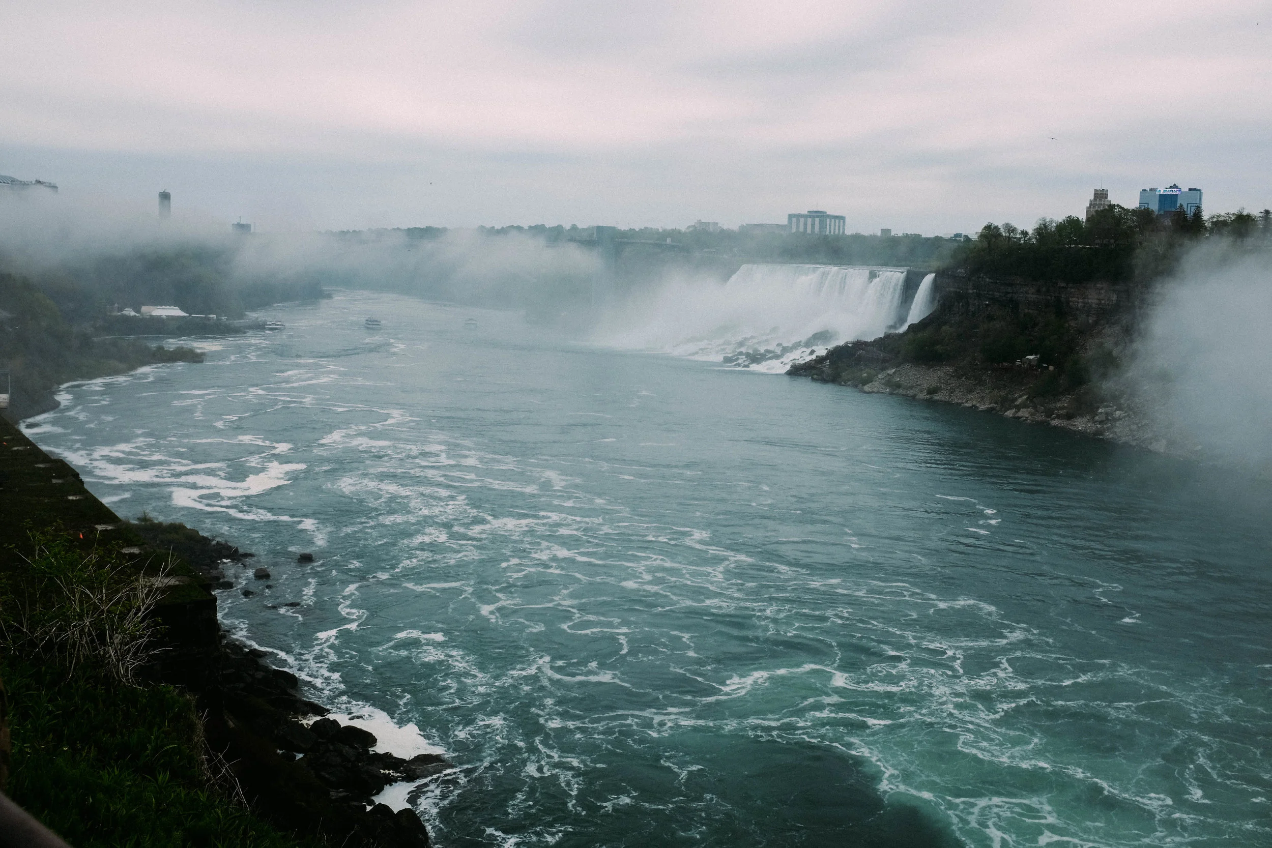 We got to Niagara Falls on the second day. The weather was pretty bad, but getting drenched isn't so bad when you're expecting it.