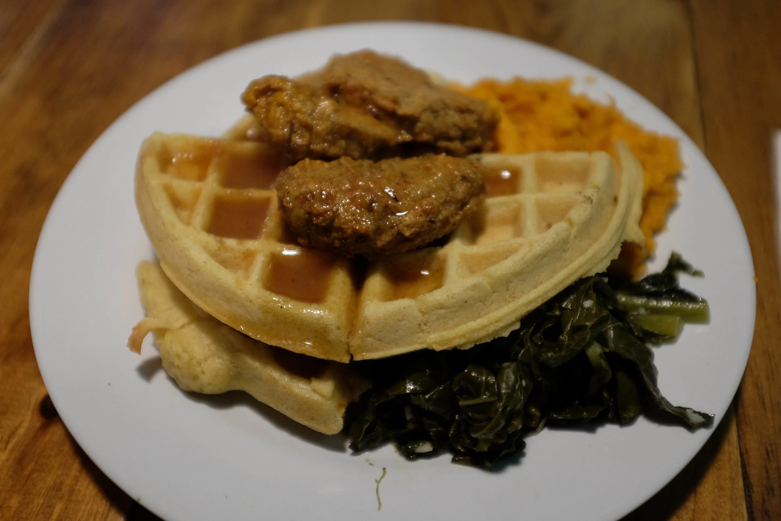 Vegan chicken and waffles from Hogtown Vegan in Toronto. A+.