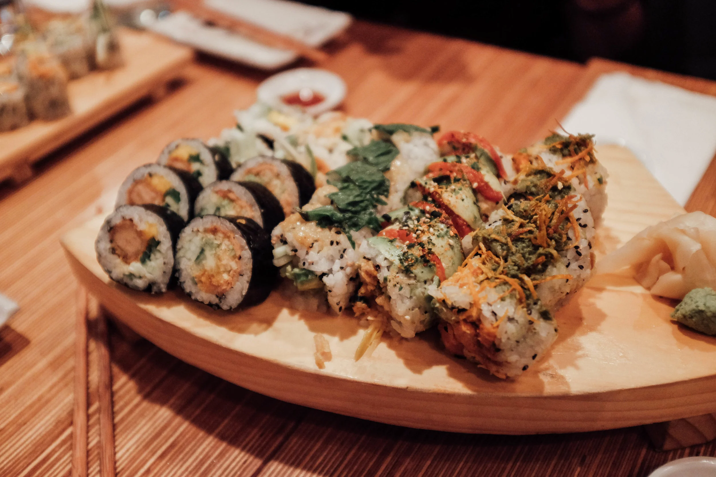 Honestly all I've been talking about after I got back was how awesome this vegan sushi was. Sushi Momo in Montreal - even if you're not vegan GO. I don't even really get obsessive about food but this was just too good. It's definitely my favorite vegan restaurant ever, and I've been vegan for quite a long time.