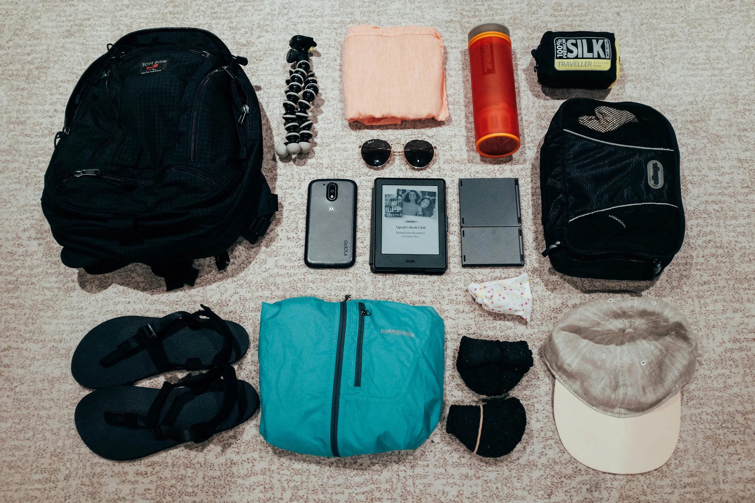 The packing cube contains all of my clothes, and I didn't include my toiletries in this picture.