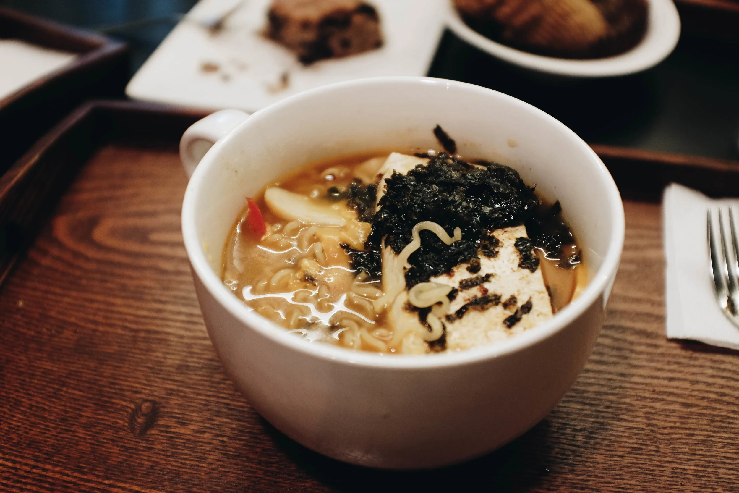 Vegan ramen from Huggers in Itaewon, Seoul.