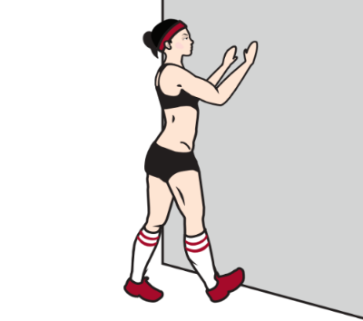 Place the ball of your foot on the wall with your heel on the floor. From here you can do two things. First, hold a static position and slowly move your hips towards the wall with a straight but soft knee for 30-60 seconds before switching sides. Second, making sure to keep your foot planted, bend your knee towards the wall. Continue to bend and release for 1-2 minutes before switching sides. 