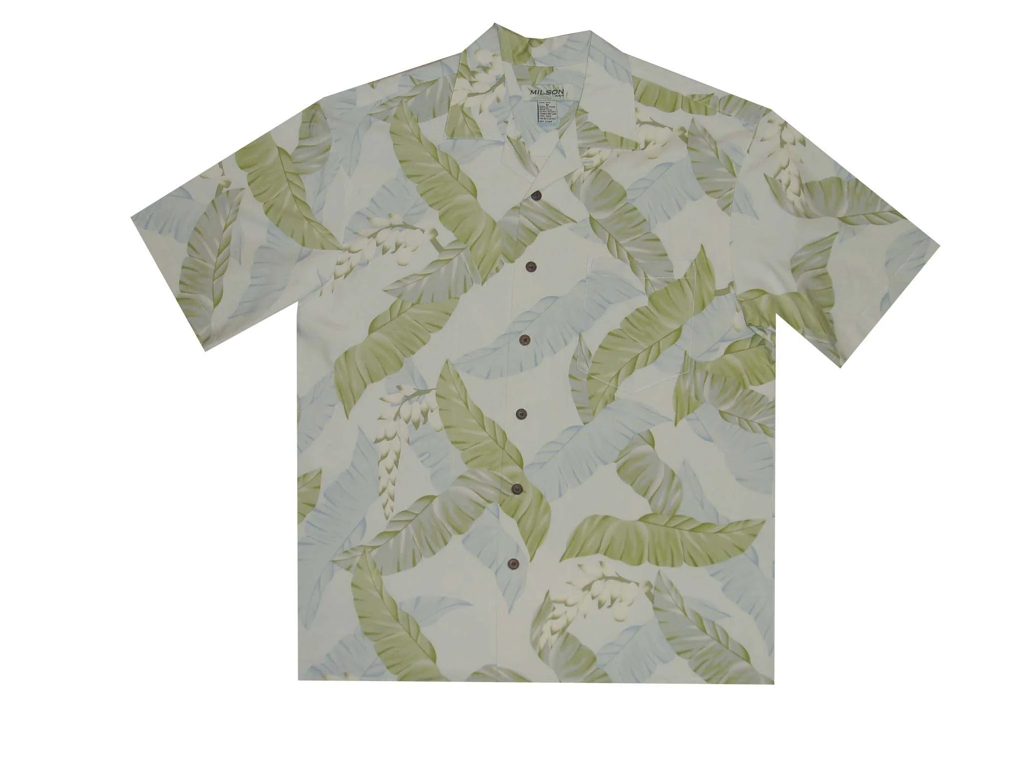 AL902G - Kapolei Green Silk Men's Hawaiian Shirts