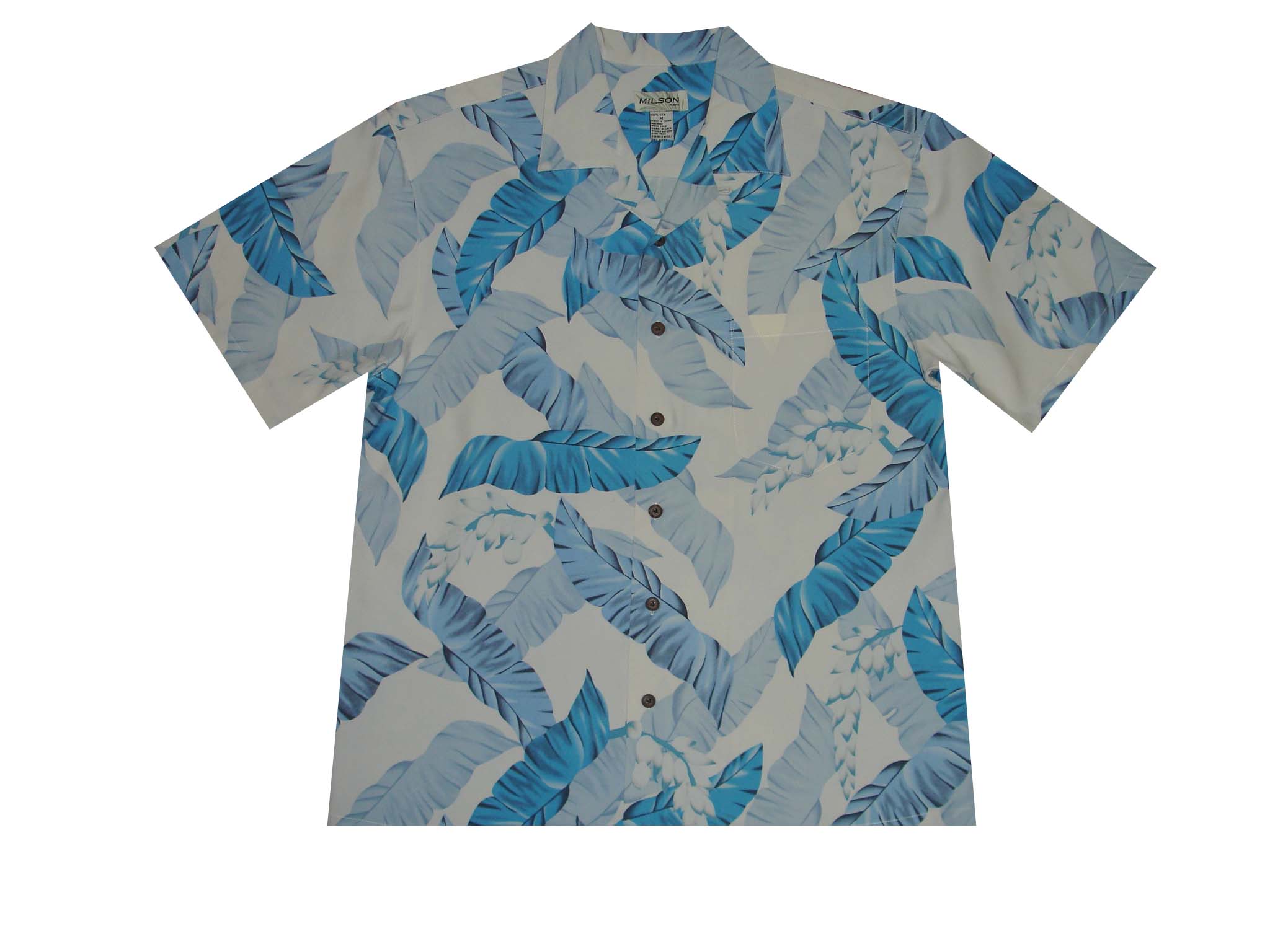 AL902BL - Kapolei Blue Silk Men's Hawaiian Shirts