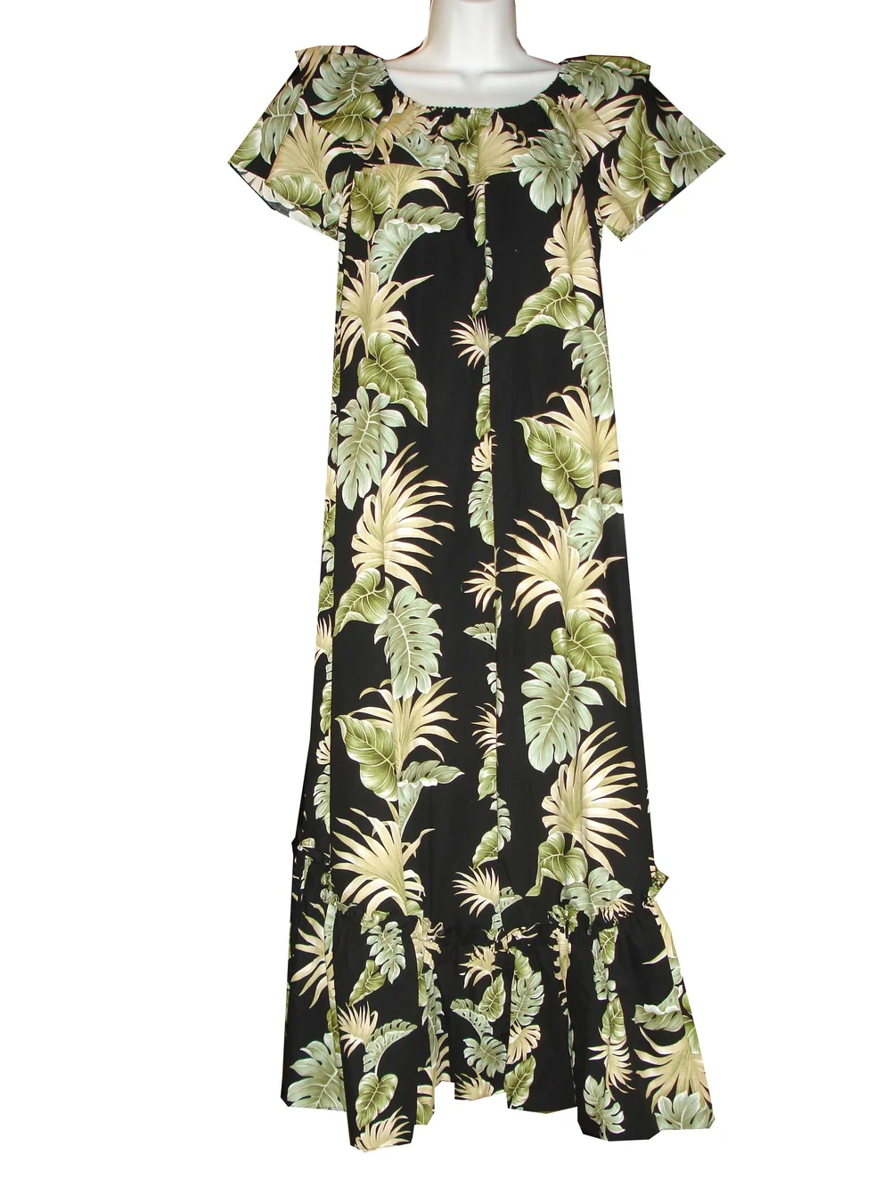 Long Black Cotton Muumuu Hawaiian Dress Plus Size Made in Hawaii  Kyifi.com