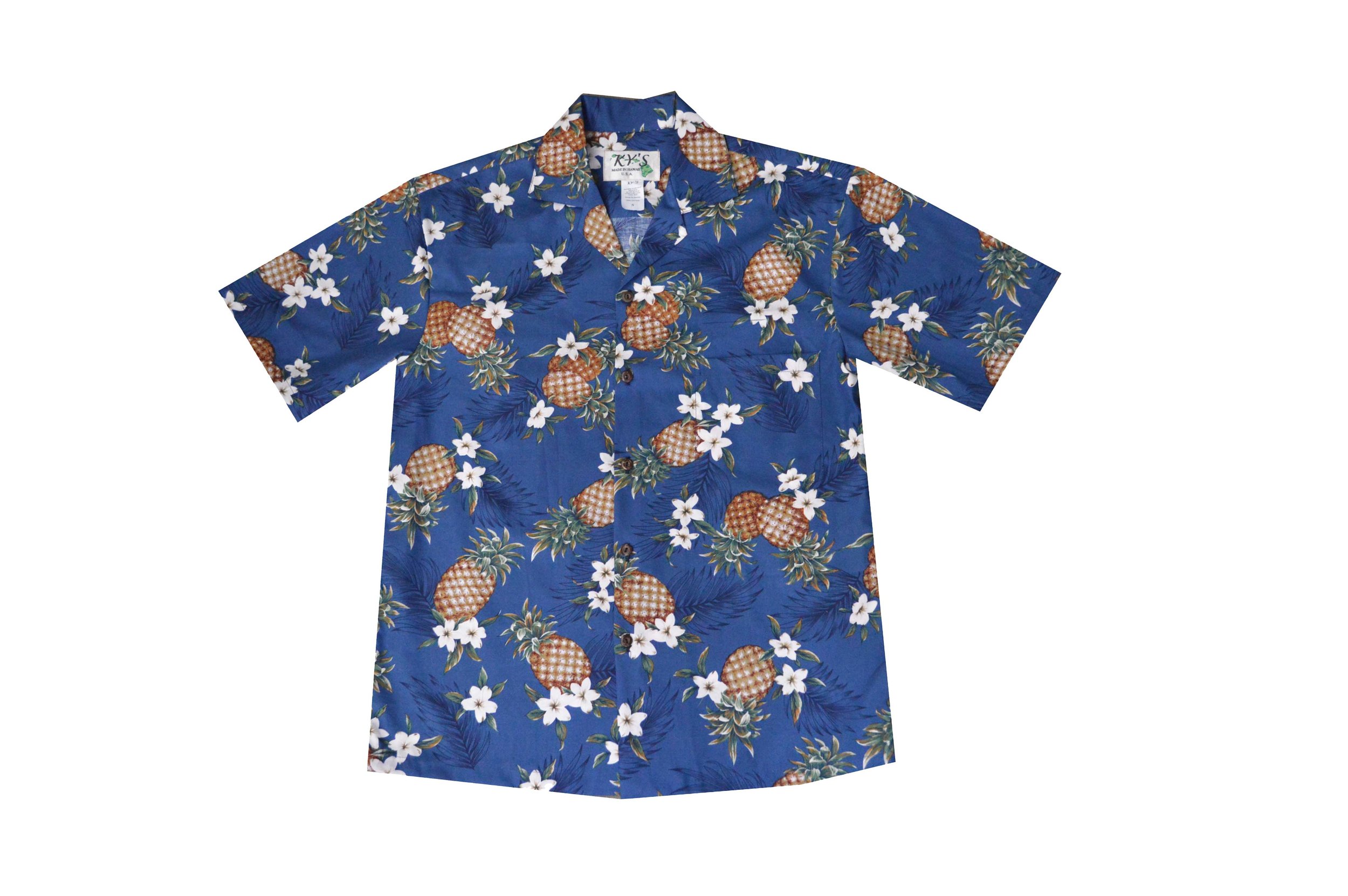 AL-410NB - Pineapple Navy Aloha Shirt