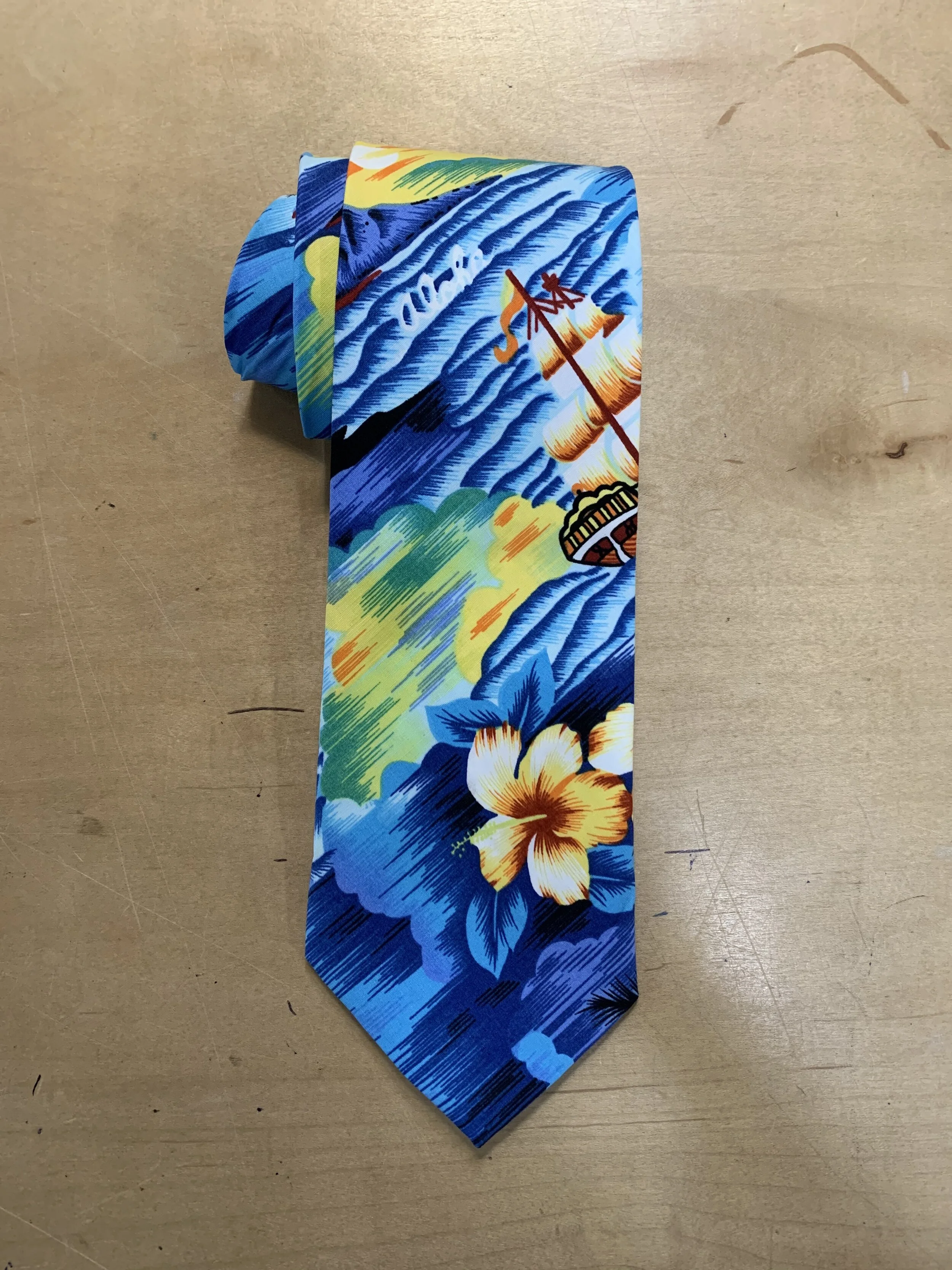 T-304NB- Sunset Beach Hawaiian Print Neckties