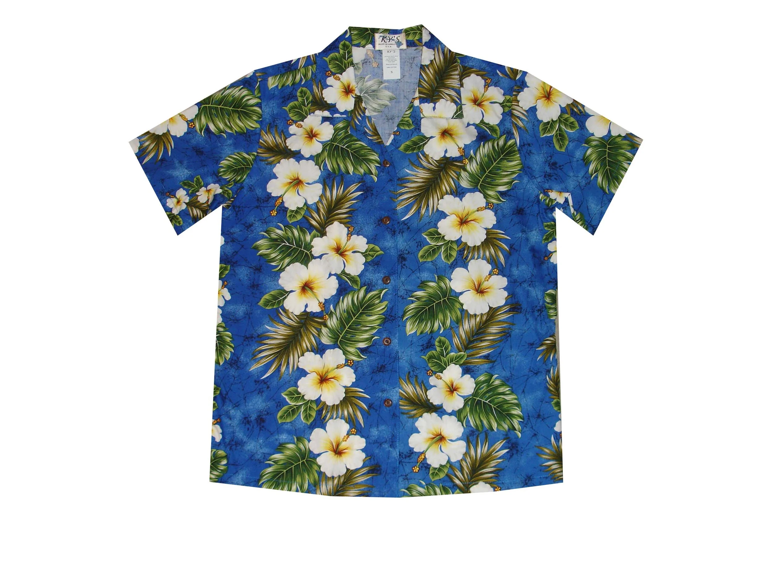 LAL-449NB -Ladies Cotton Camp Aloha Shirt Hibiscus