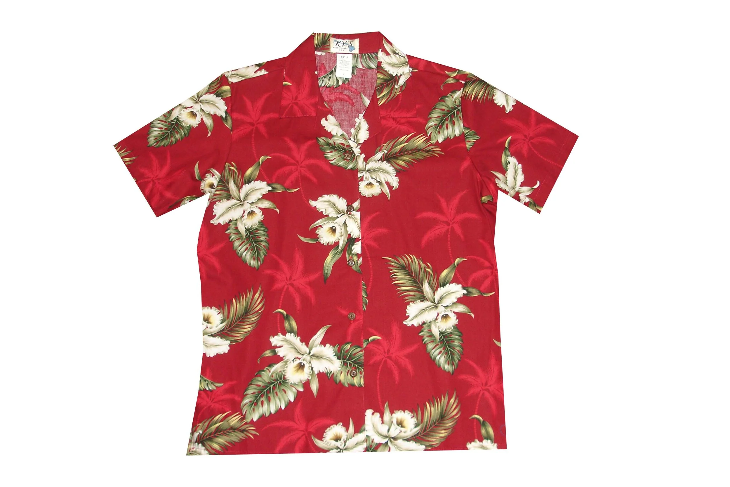 LAL-413R -Ladies Cotton Camp Aloha Shirts Classic Orchid