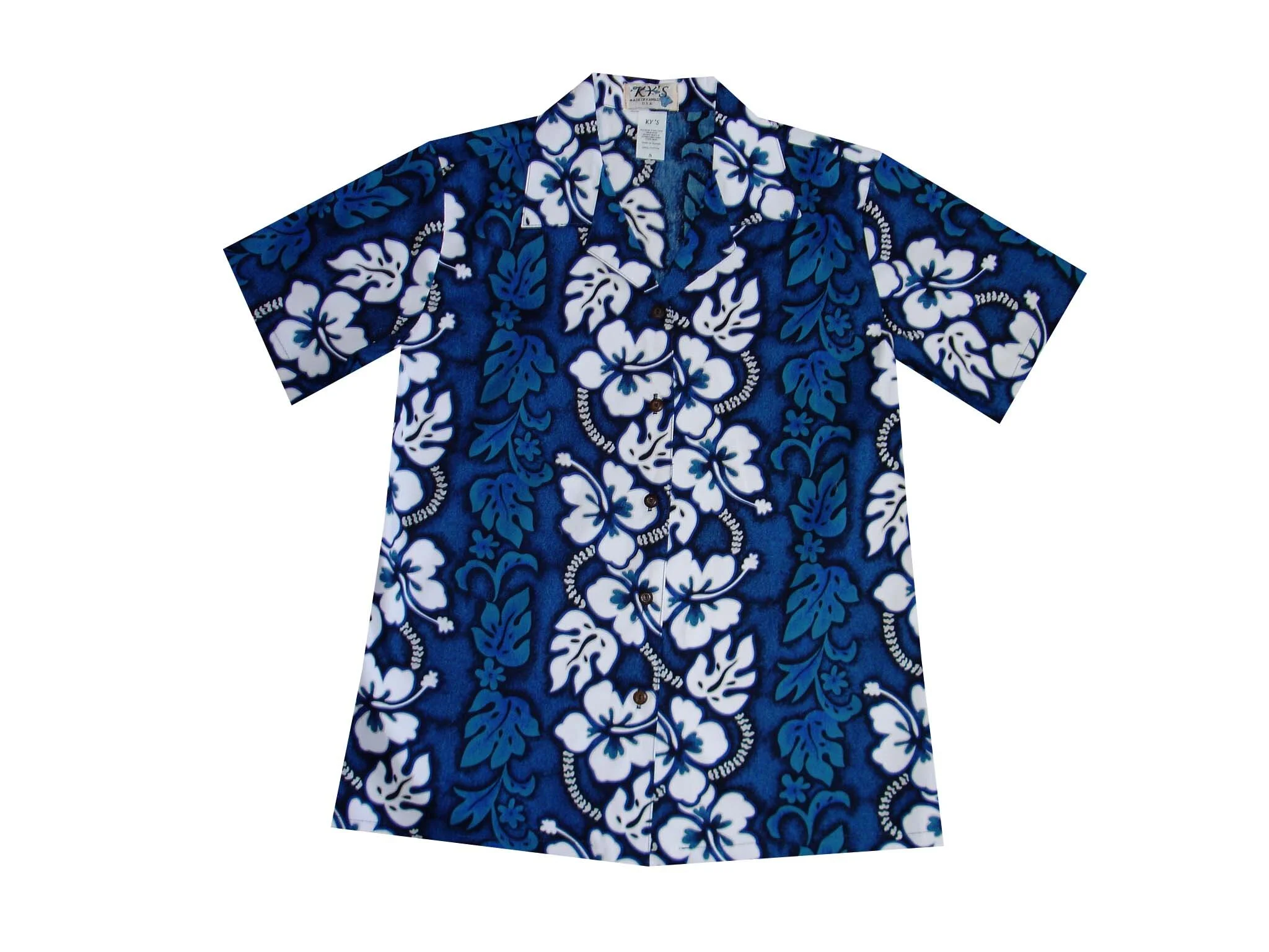 LAL-213NB - Ladies Cotton Camp Aloha Shirts Hibiscus