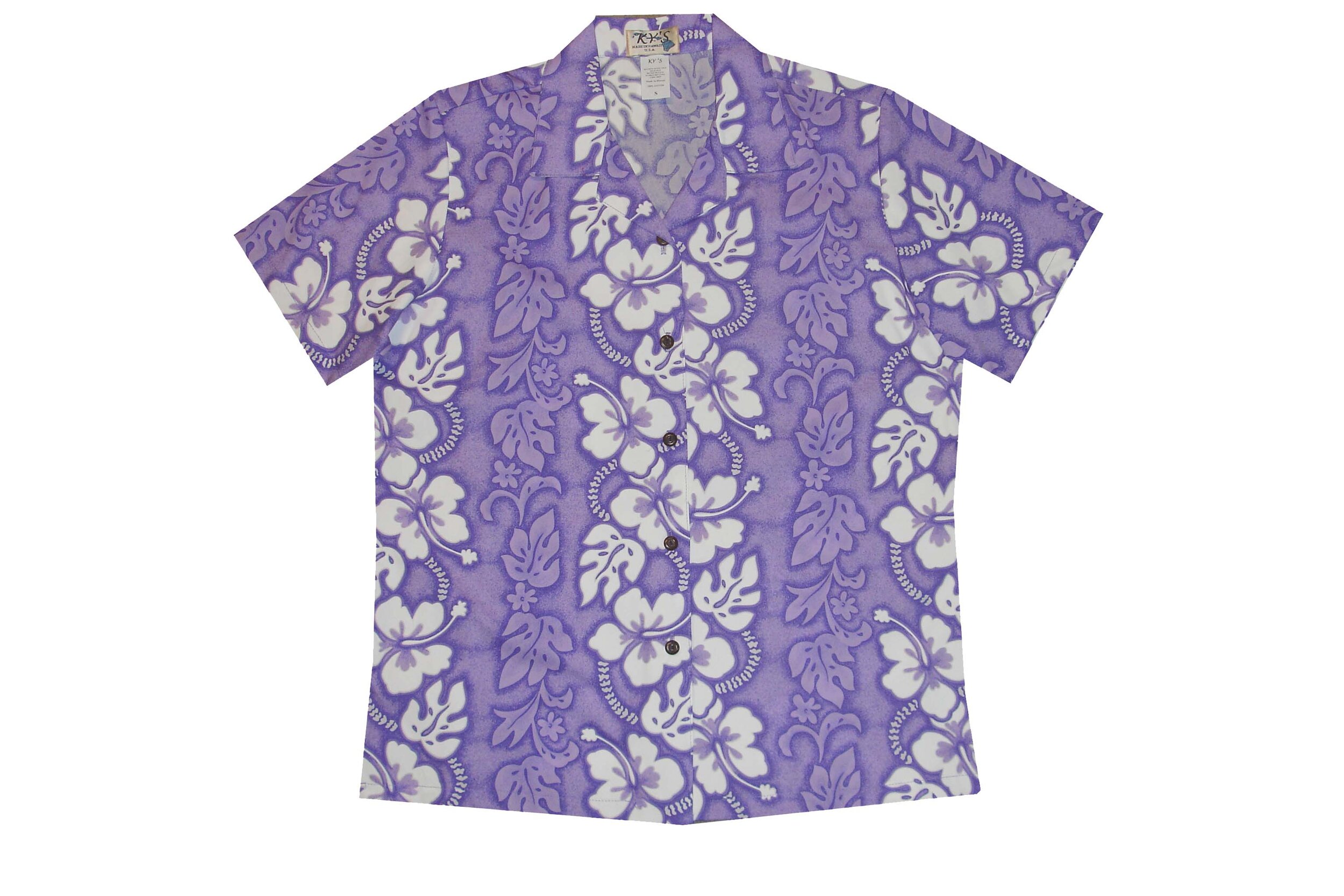 LAL-213PP - Ladies Cotton Camp Aloha Shirts Hibiscus