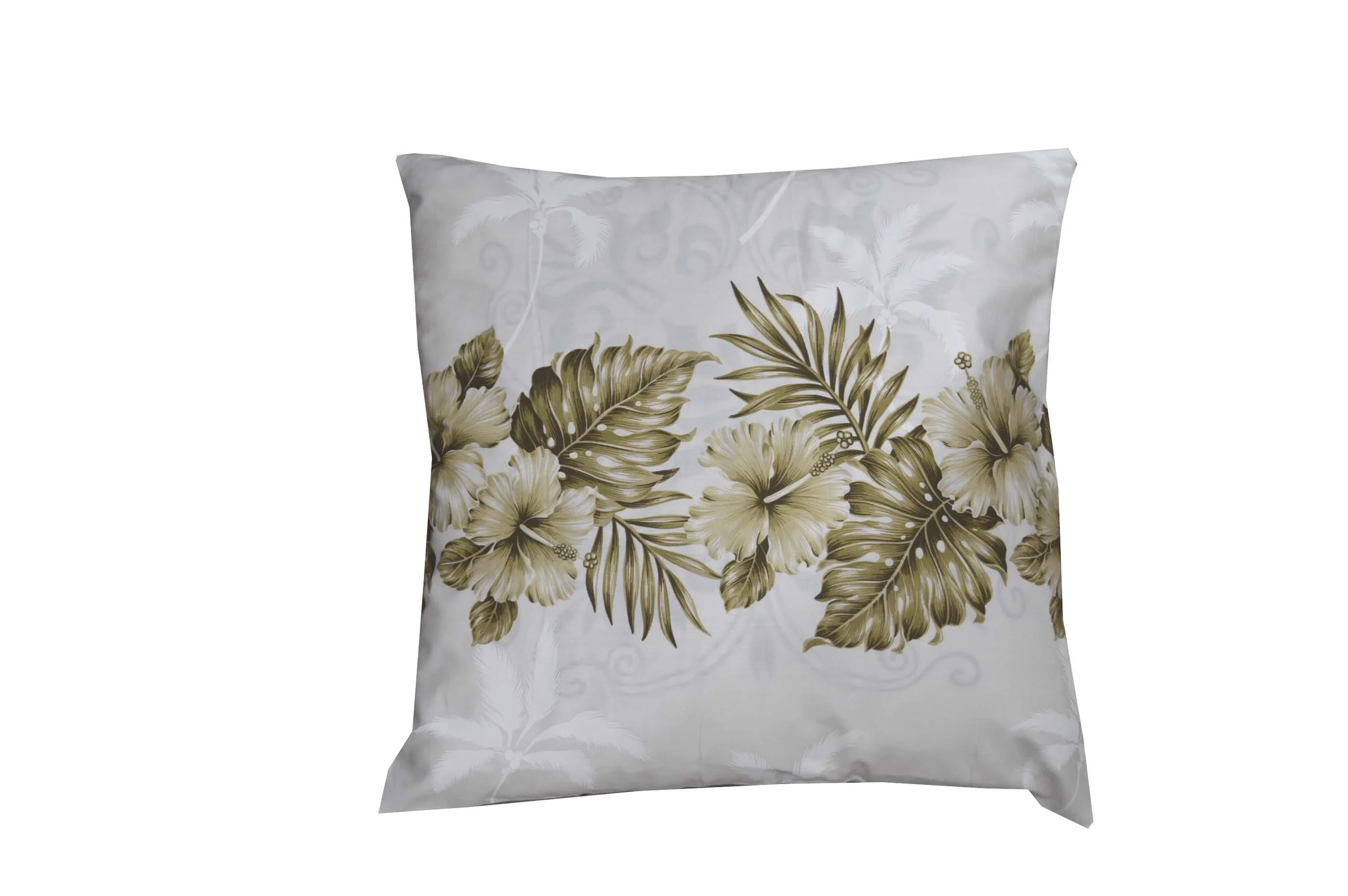 PL412W-Vintage Hibiscus White Pillow Case  