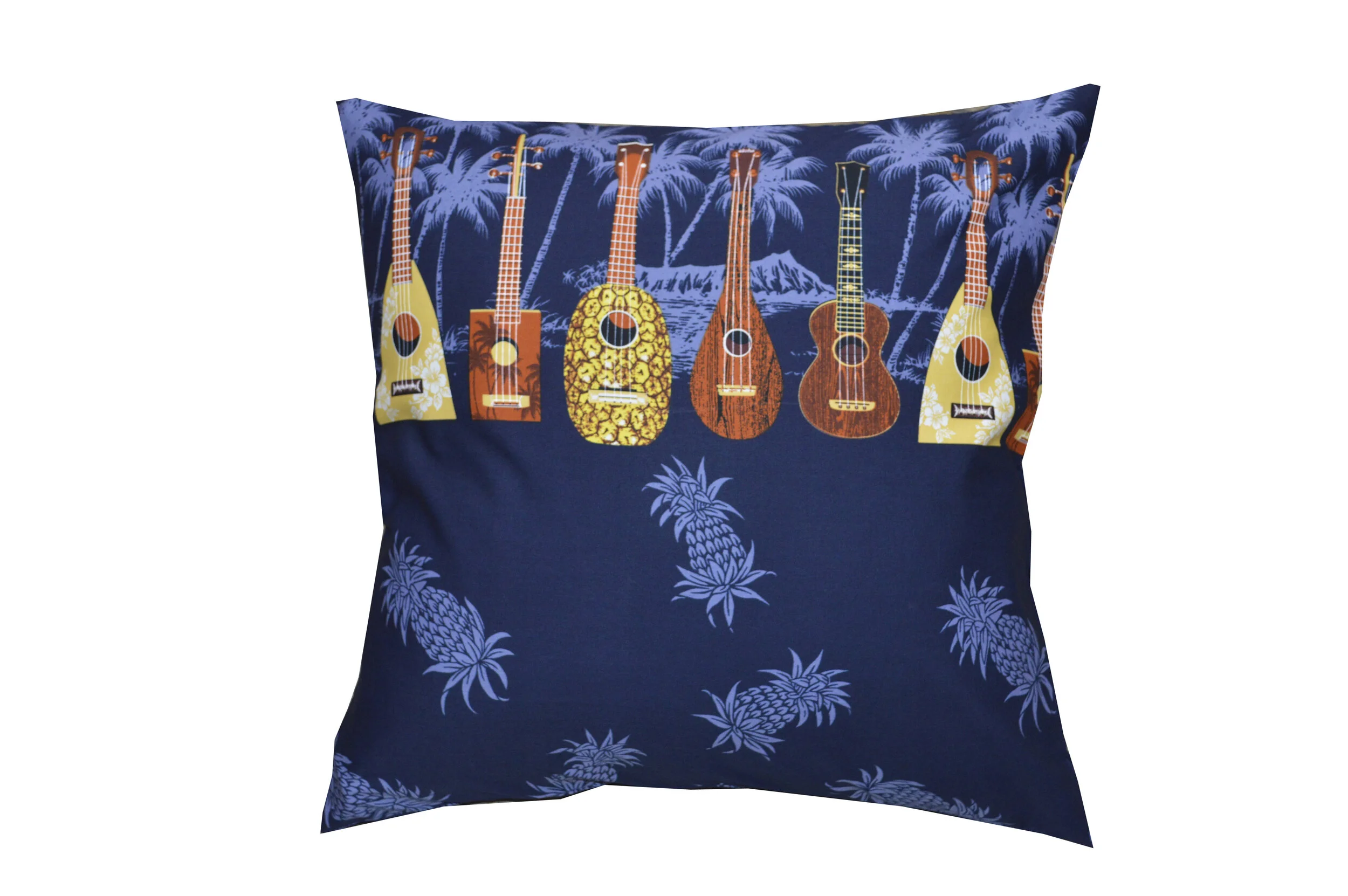 PL407NB- Ukulele Black Pillow Case