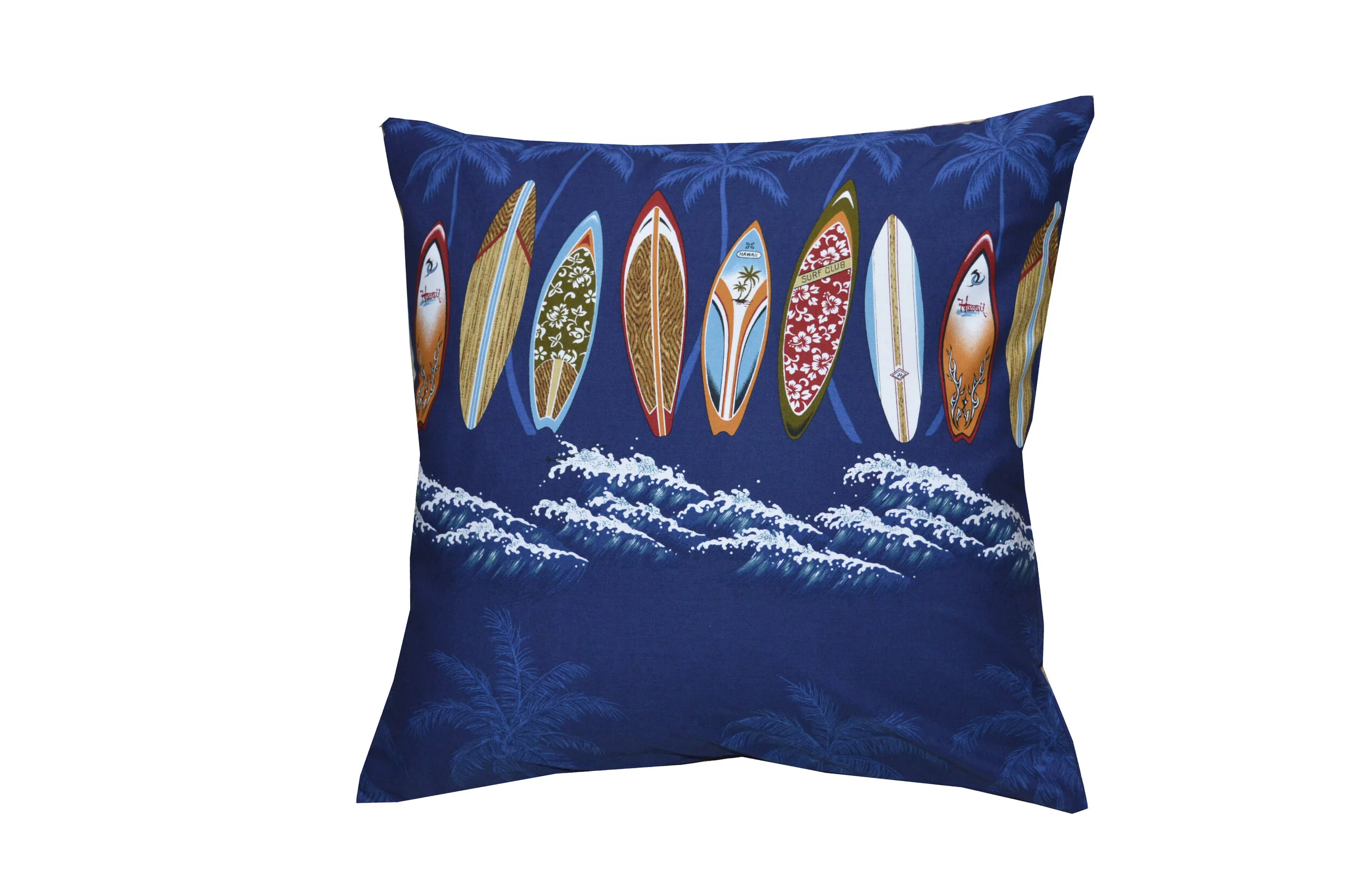 PL415NB-Surf Board Navyblue Pillow Case 