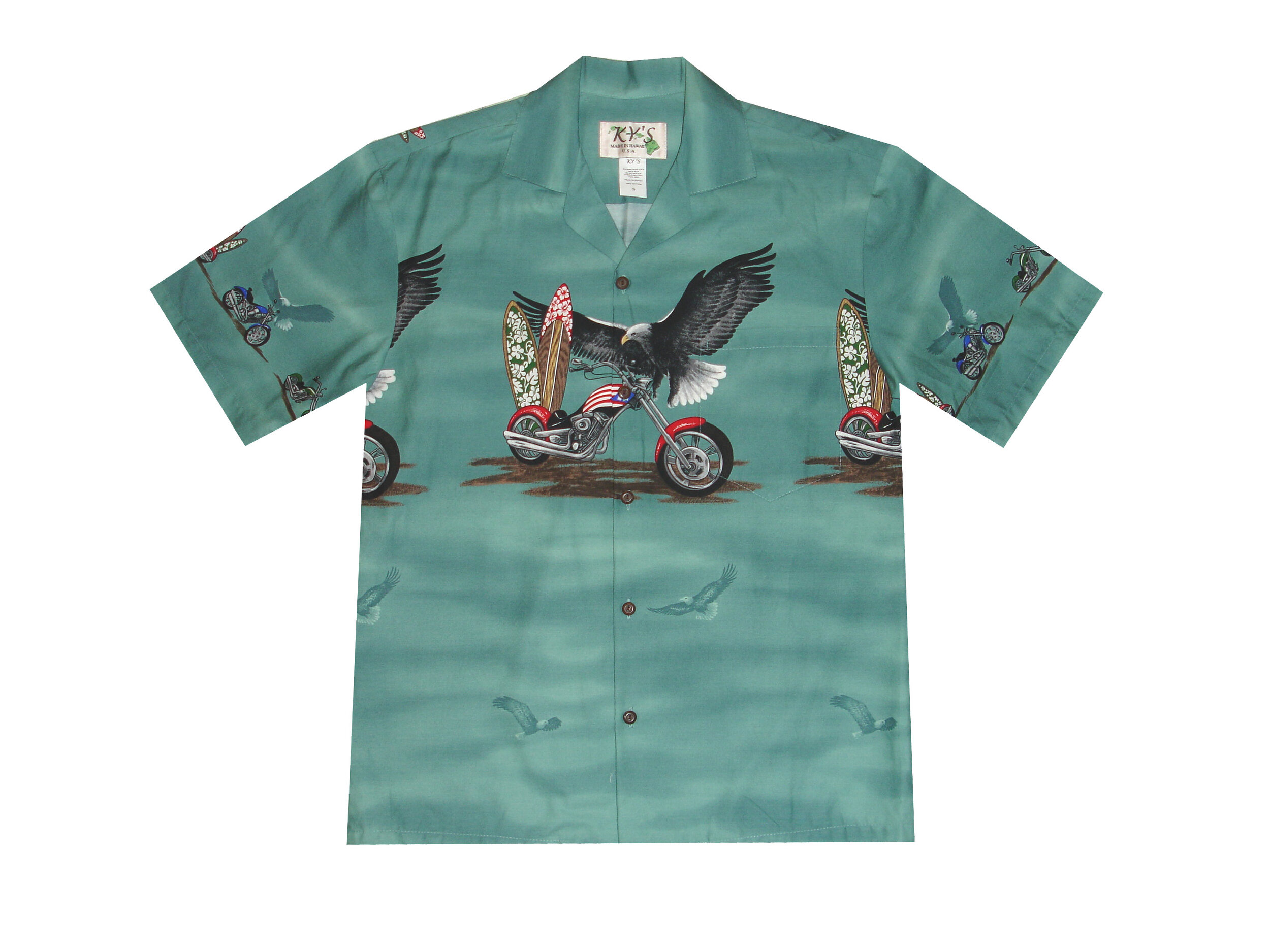AL-446-Big and Tall Men's Eagle Hawaiian Shirt