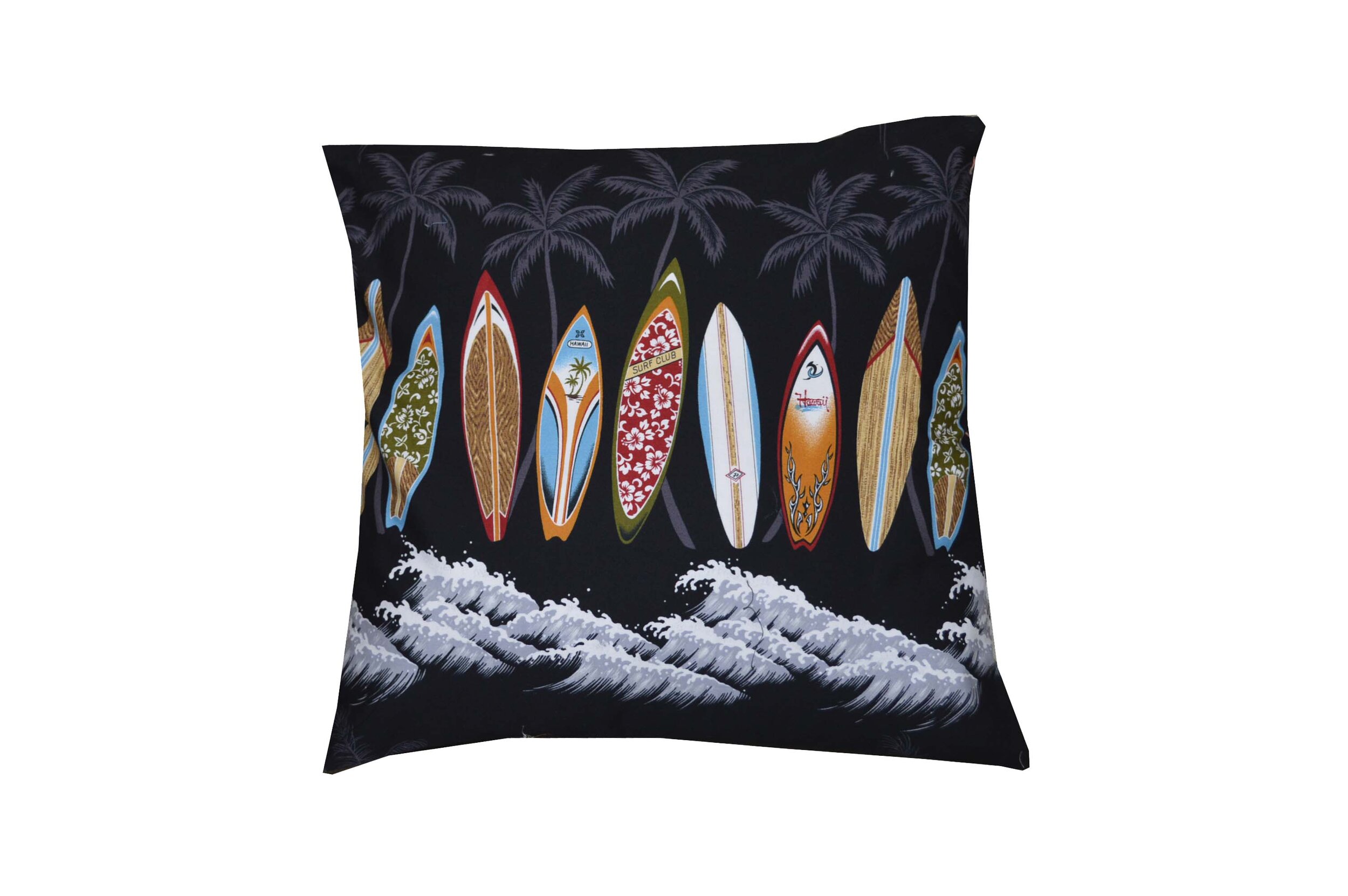 PL415B-Surf Board Black Pillow Case 