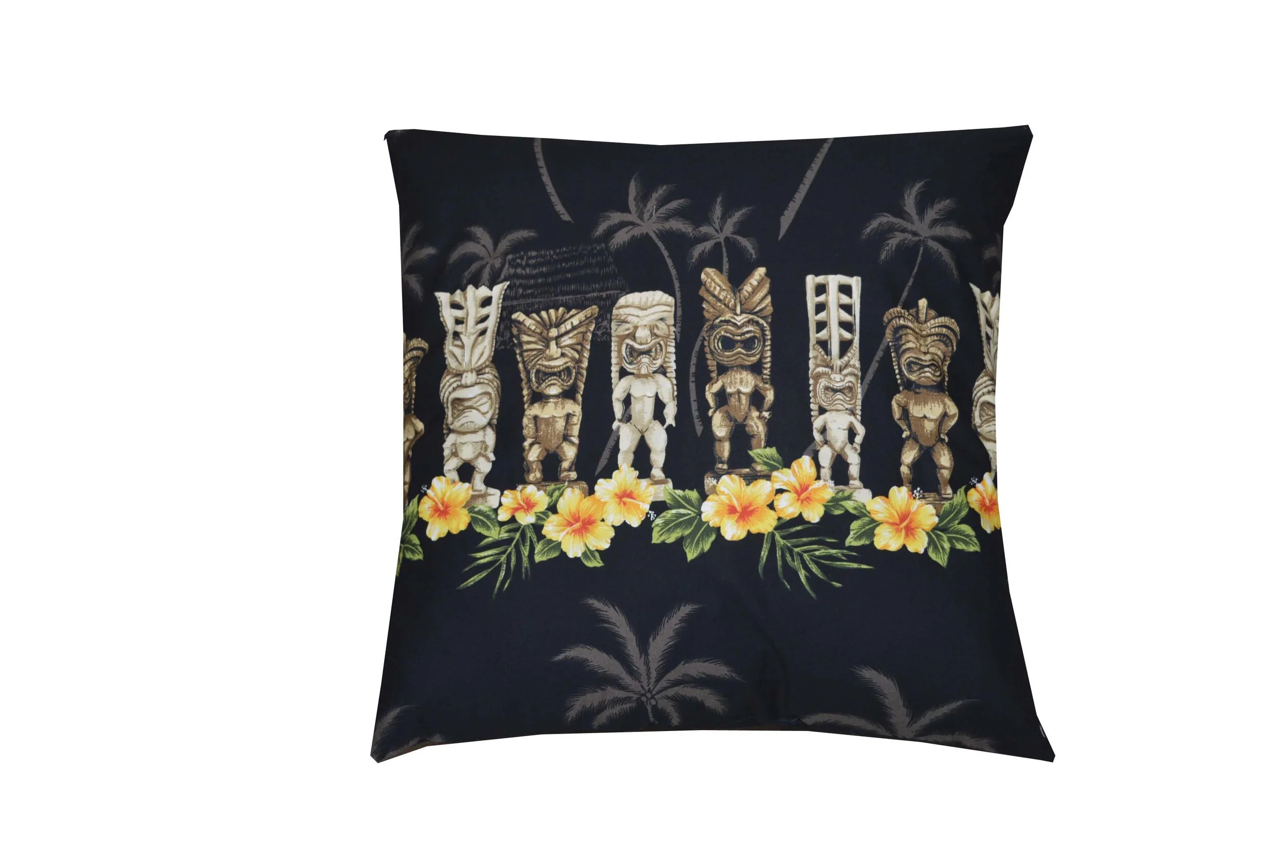 PL451B-Tiki Black Pillow Case   