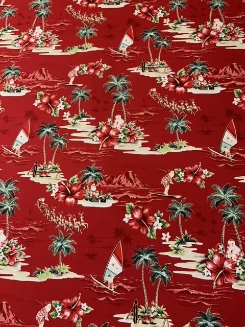 F537- Christmas Exclusive Design Hawaiian Fabric 100% Cotton Poplin