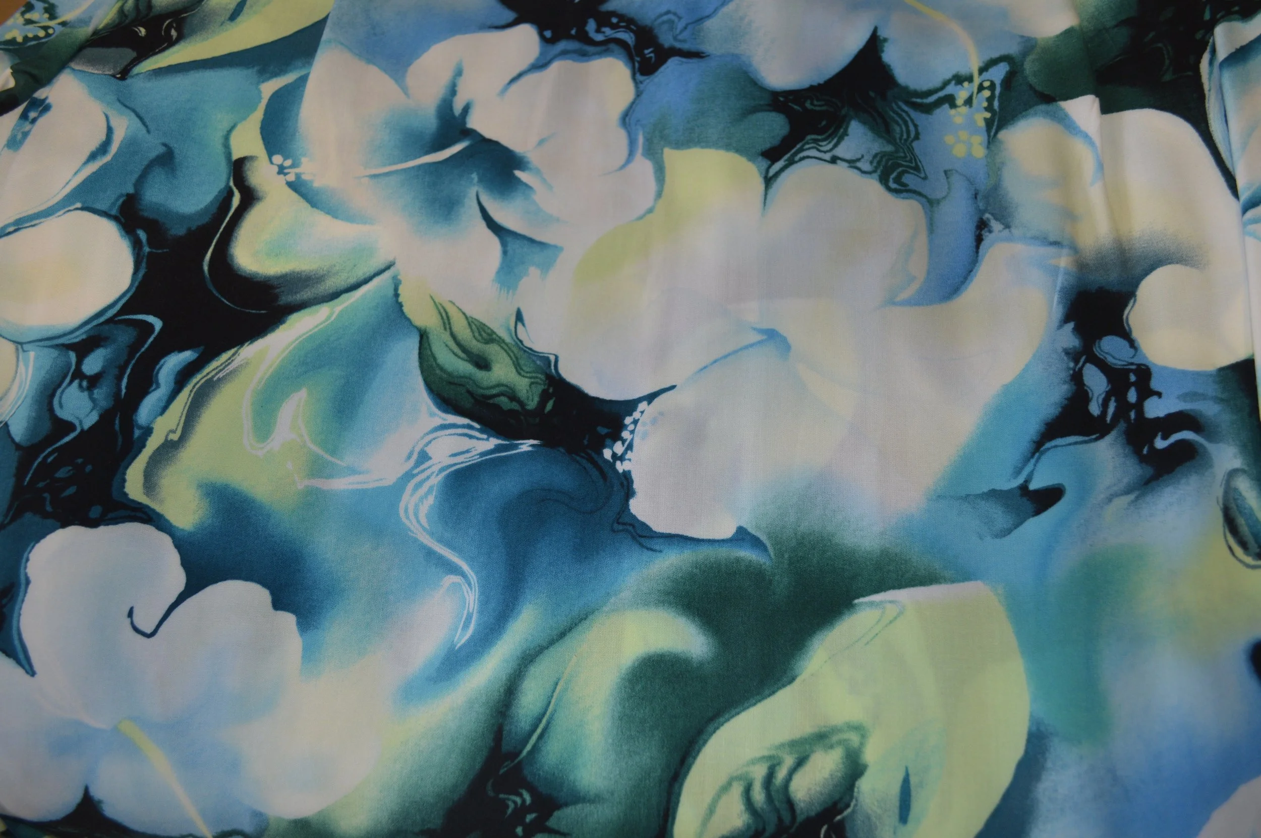 Hawaiian Watercolor Hibiscus Print Fabric by the Yard 827