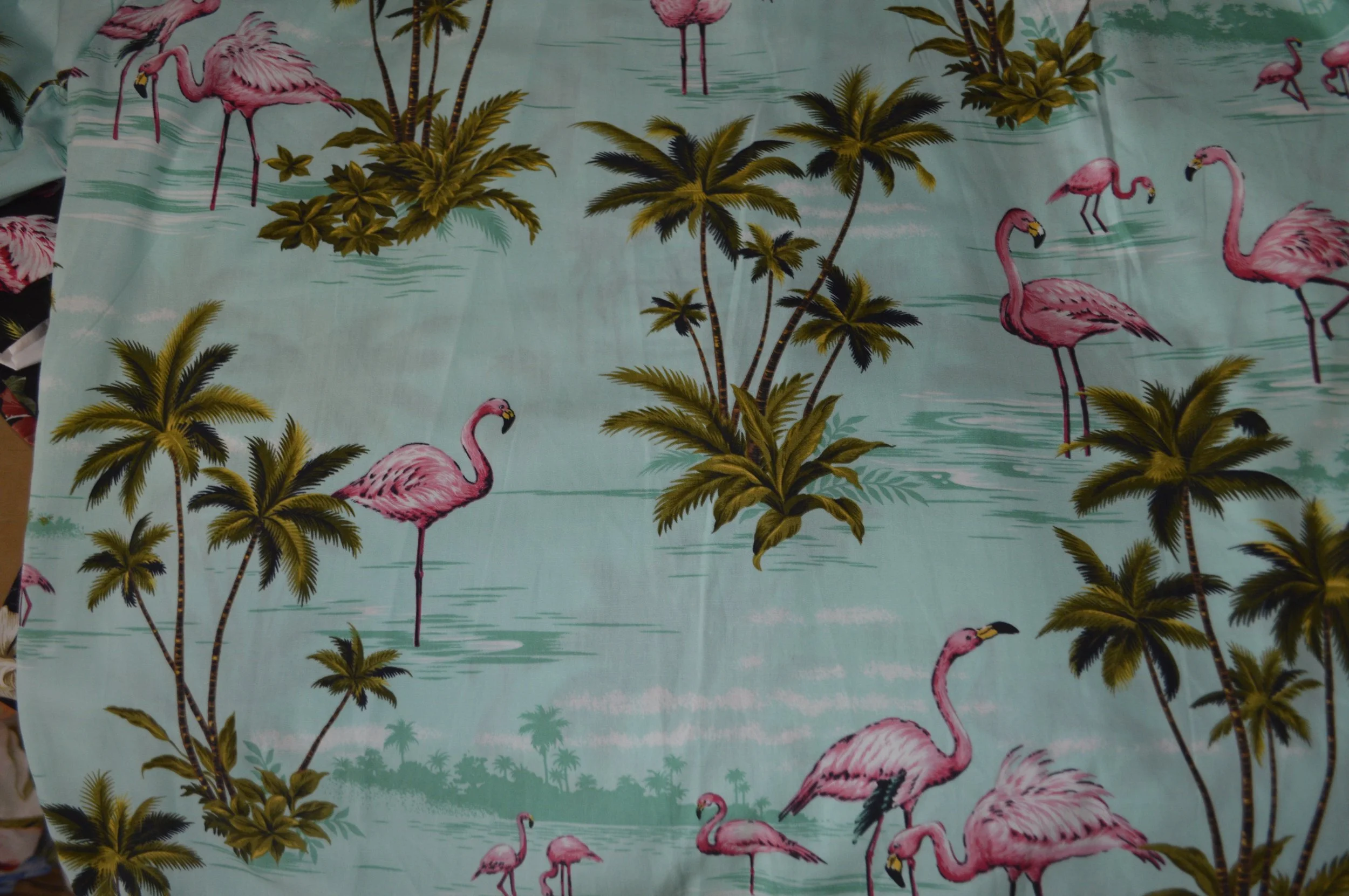 Exclusive Pink Flamingo Island Hawaiian Fabric 406