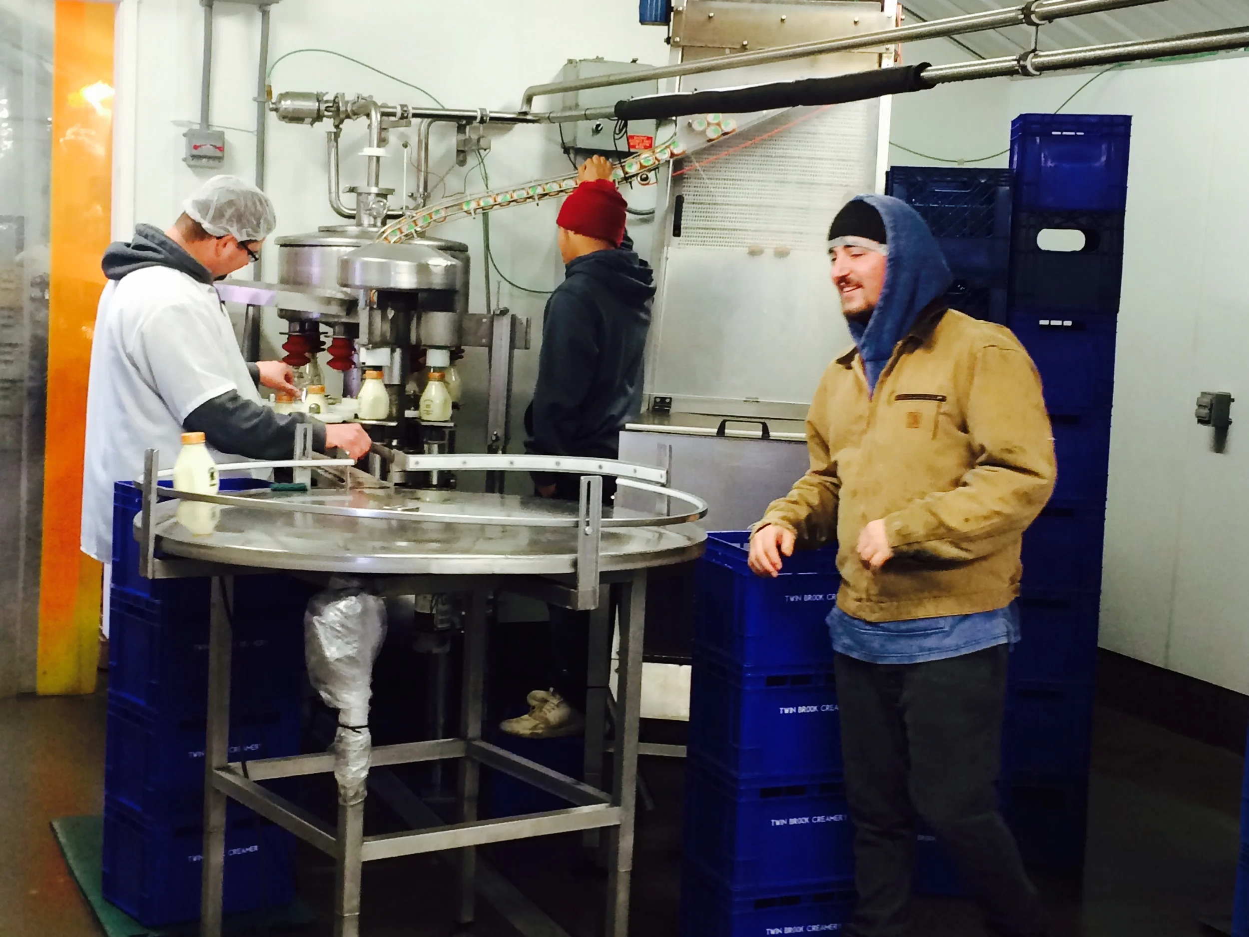 Dairy workers at Twin Brook Creamery, Lynden, WA. Photo by William Dixon, 2015.&nbsp;