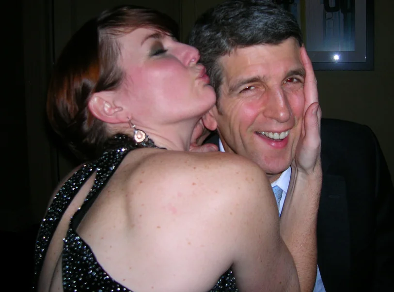 Will and me at the Gensler Seattle office Christmas party, 2006. Who would have predicted that 10 years later, we would own a chocolate company?