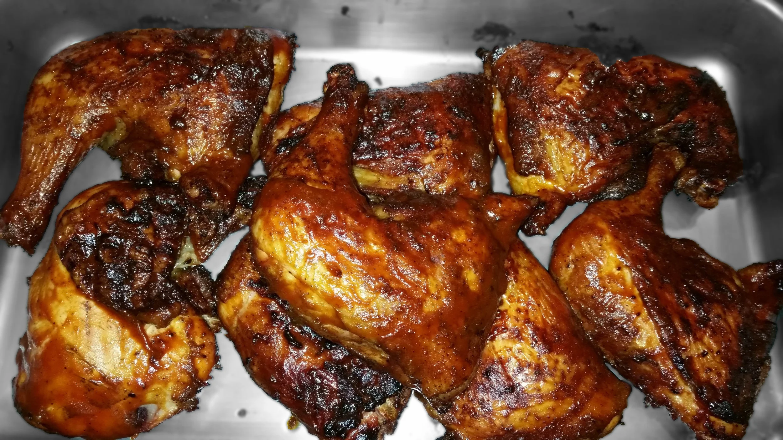 CHICKEN LEG QUARTERS WITH SAUCE