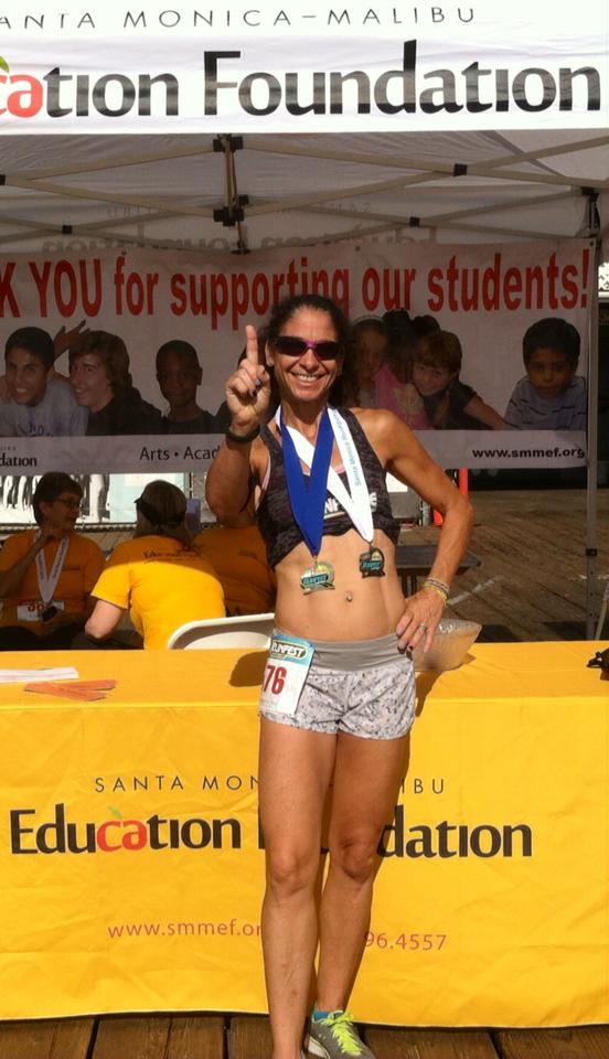 Jennifer after the Santa Monica Education 5k