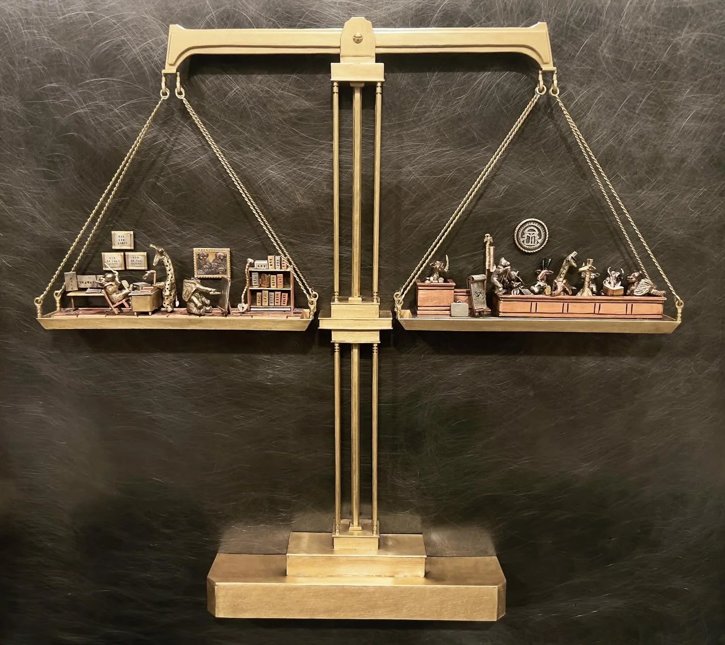 Happy to share a commission I delivered this past weekend to a lawyer client in Atlanta, GA. It was a collaborative effort, working within the client&rsquo;s ideas and budget. I nailed it with the law balance scale concept and delivered an exceptiona