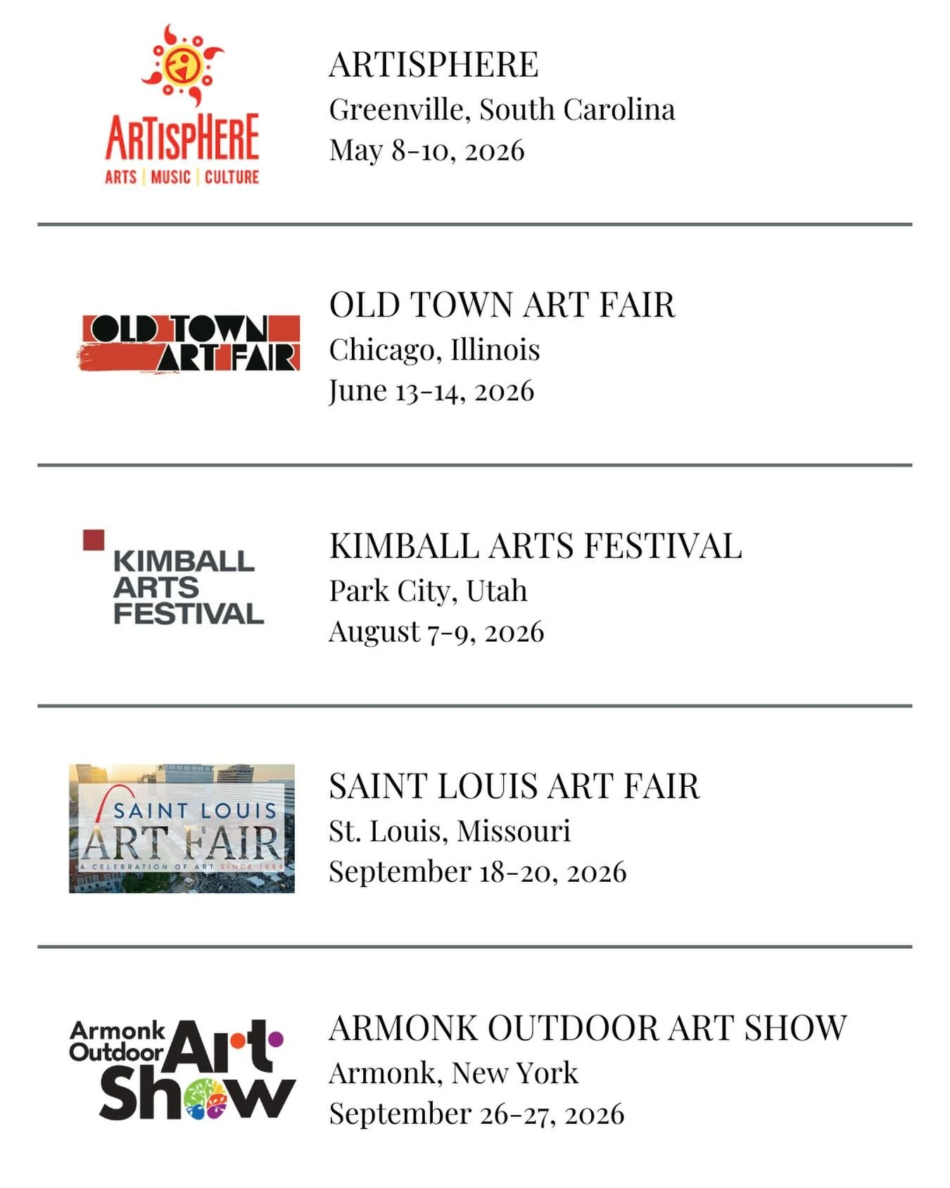 Alright, enough with the chicle/gicl&eacute;e nonsense. My show schedule for the rest of the year is finalized. I&rsquo;ve given up applying to the craft shows. Hope to see you on the road!