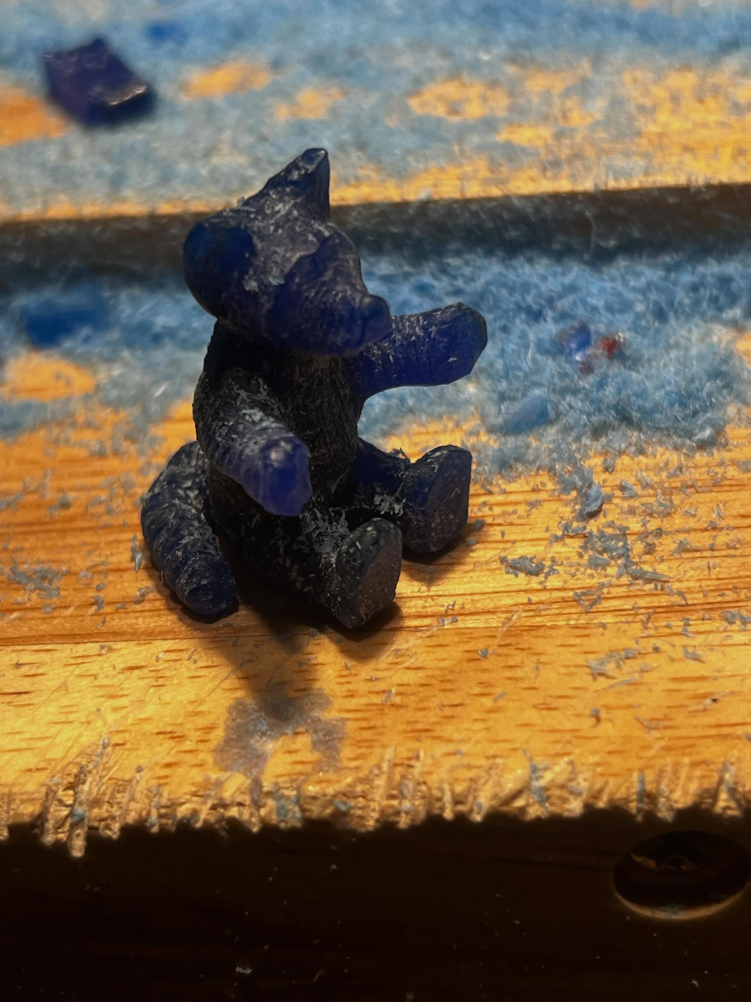 Carving animals for at least another week. Rarely do I have spare animals just sitting around, so each animal is created for a specific piece. The orientation of the animal is decided before I carve the piece, as in most cases the opposite side is ho