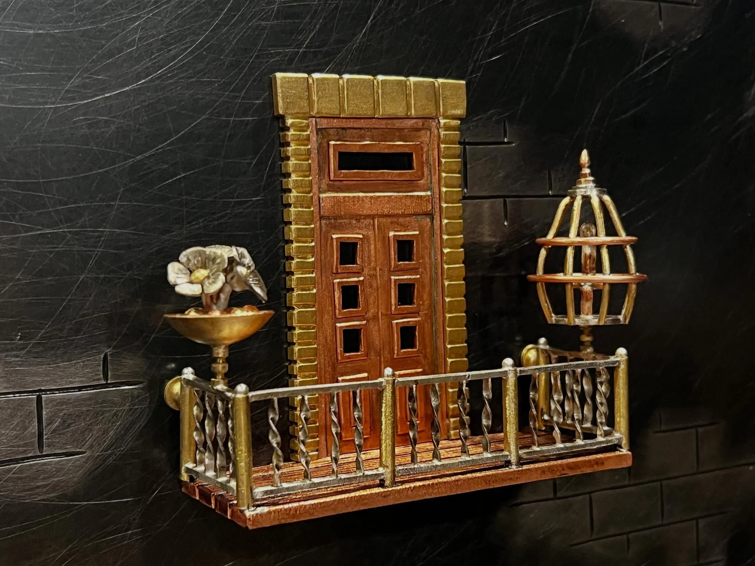 I held back on this piece, which is the 5th and final piece I created over the fall and winter. All of the work shown in this photo is hand fabricated out of wire and sheet metal. I do my best to create really special work. See the piece in its entir