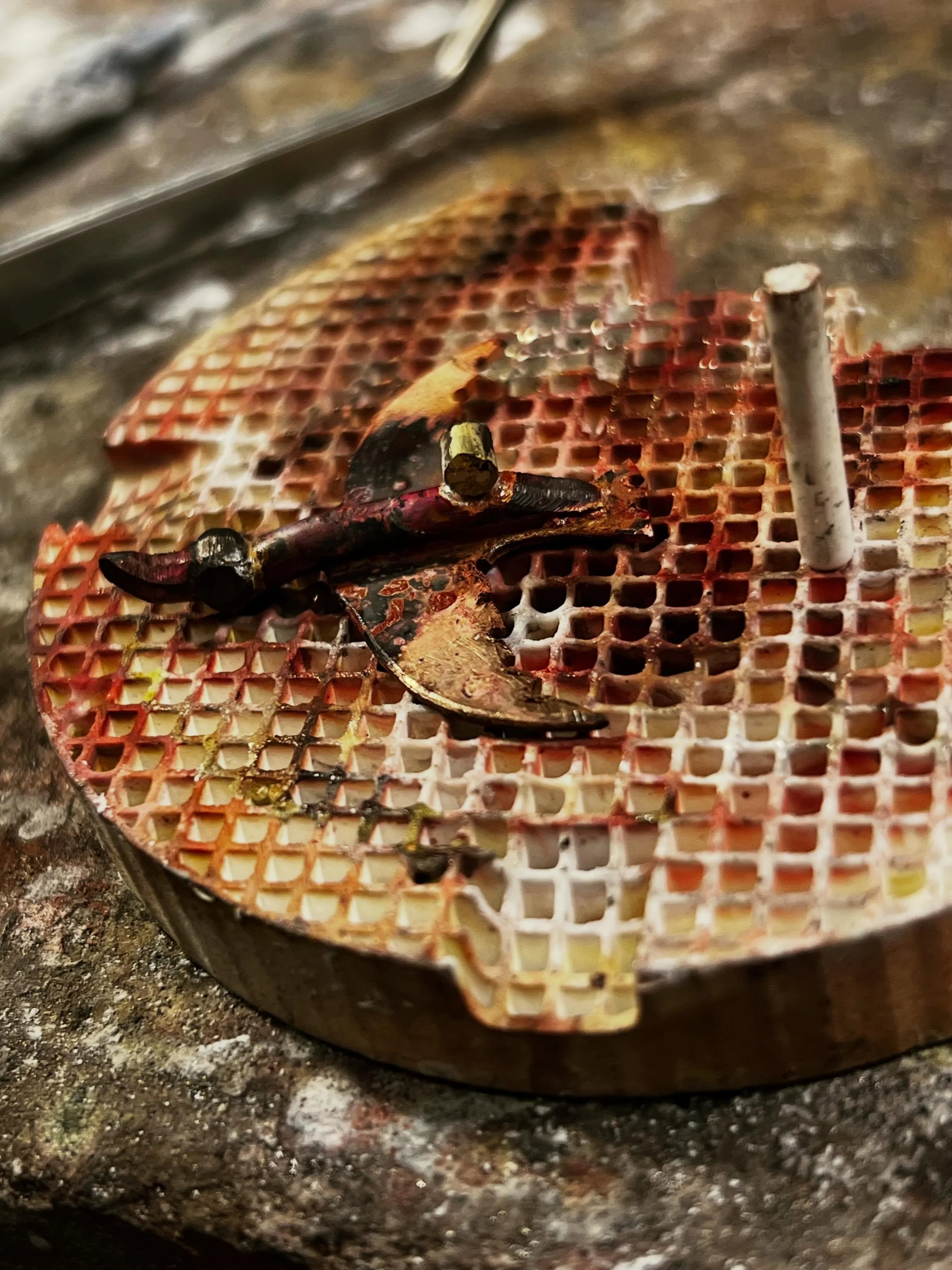 Soldered in the feet this morning to the birds that I fabricated last month. The piece has a silly premise based on a &ldquo;Birds Aren&rsquo;t Real&rdquo; bumper sticker that I used to see almost daily while living in Eugene, Oregon.

You&rsquo;ll p