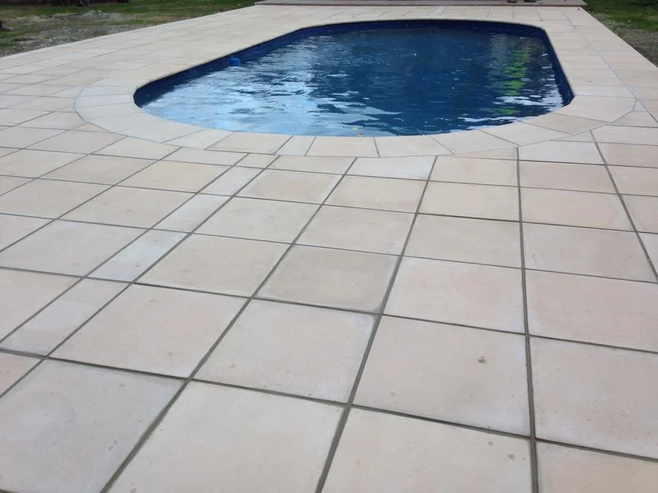Pool side paving