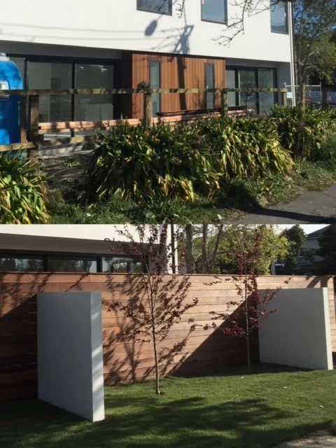 Durham street roadside view before & after