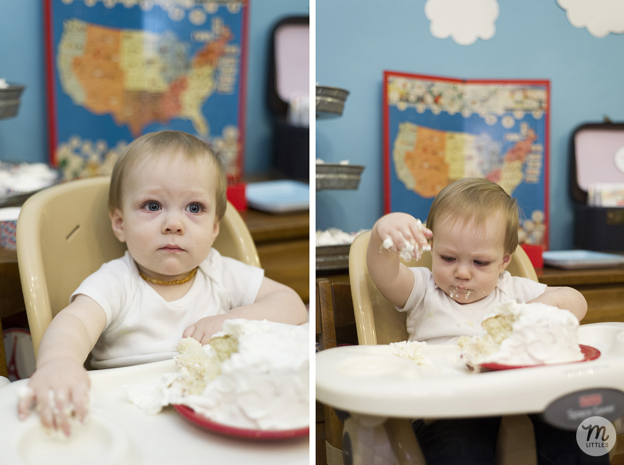 Miles isn't big on getting his hands dirty so the cake tasting didn't last too long.