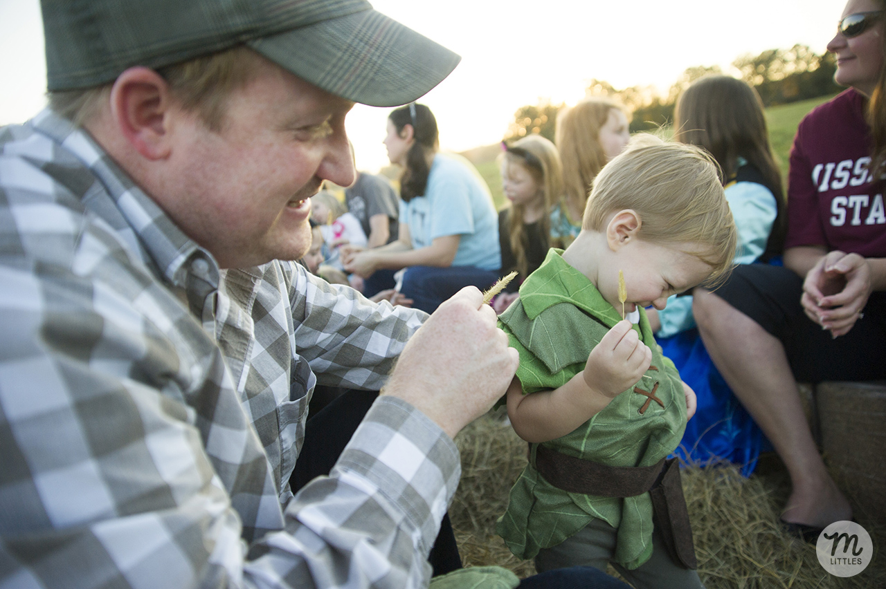 He had fun tickling us and being tickled by the hay.