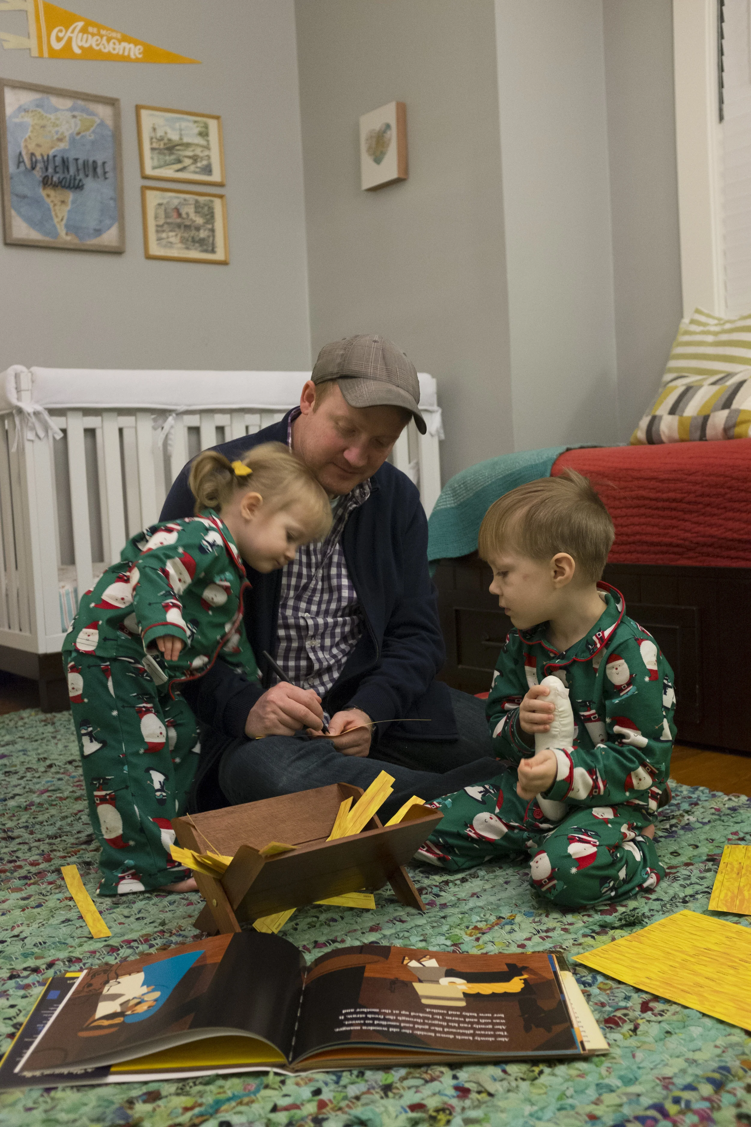 As we add in new pieces of hay, this year it's also been fun for the kids to read and hear about kind things they did last year. 
