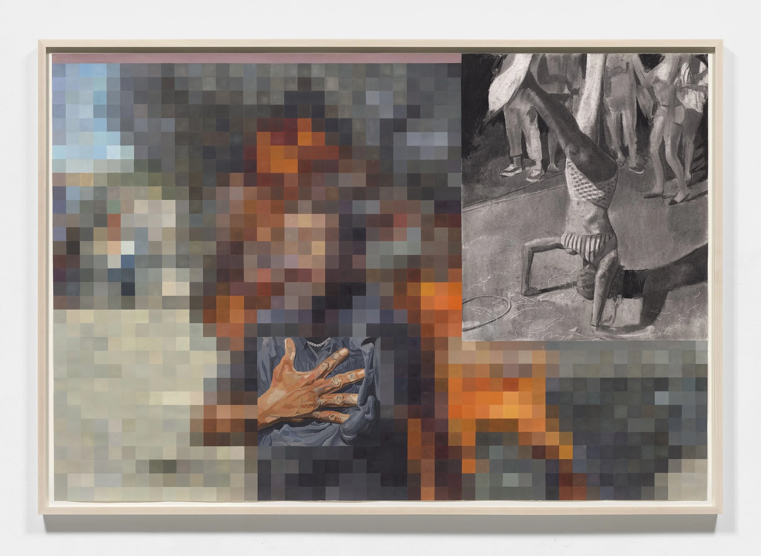 Agitation 2-Wailer and the Griot, 2023
Charcoal and acrylic on paper
60-¼ x 87-½ inches / 153  x 222.3 cm