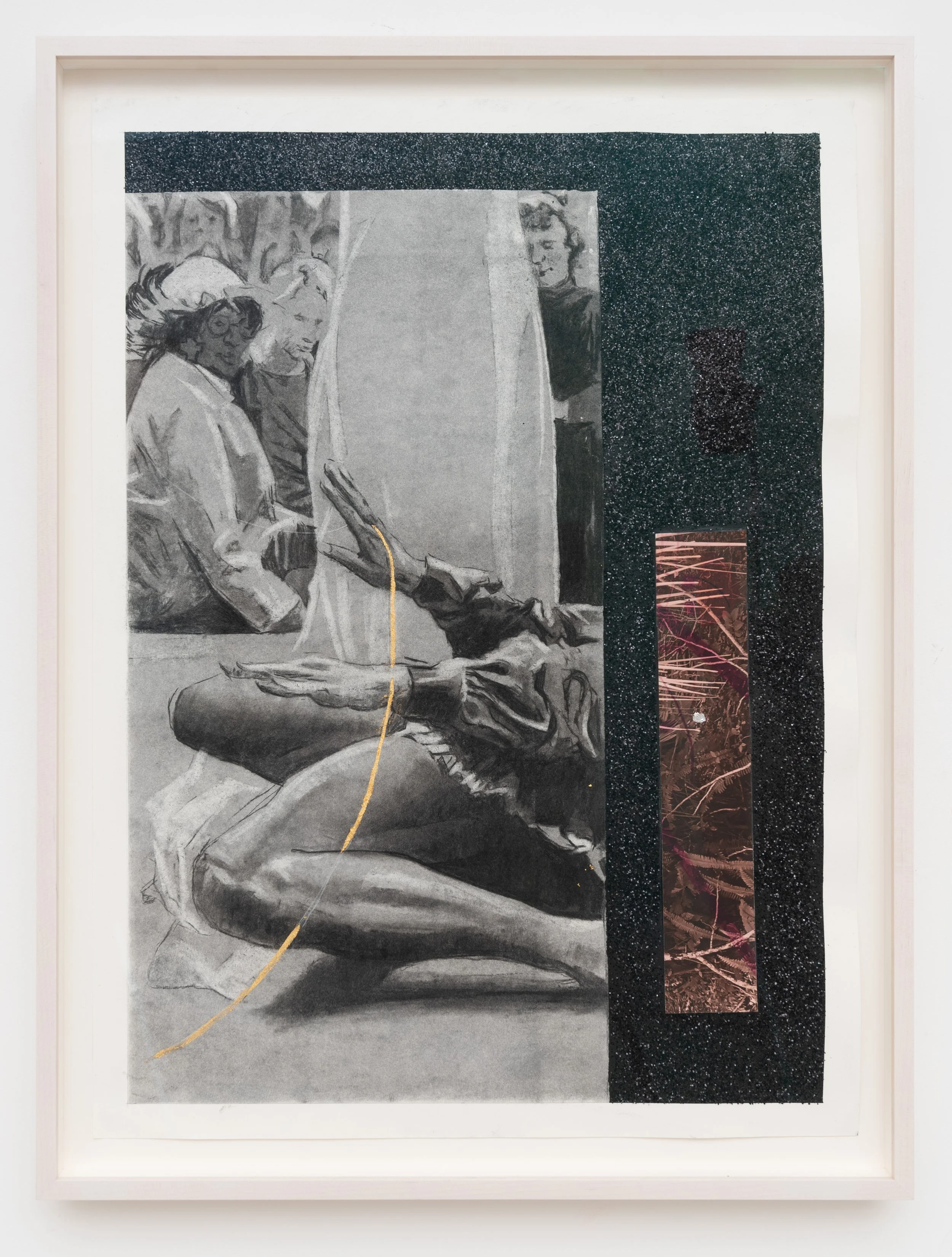 Night Palm, 2022
Charcoal and gold leaf on paper
Framed 32 1⁄2" x 24 1⁄2" x 2" inches / 82.55 x 62.23 x 5.08 cm