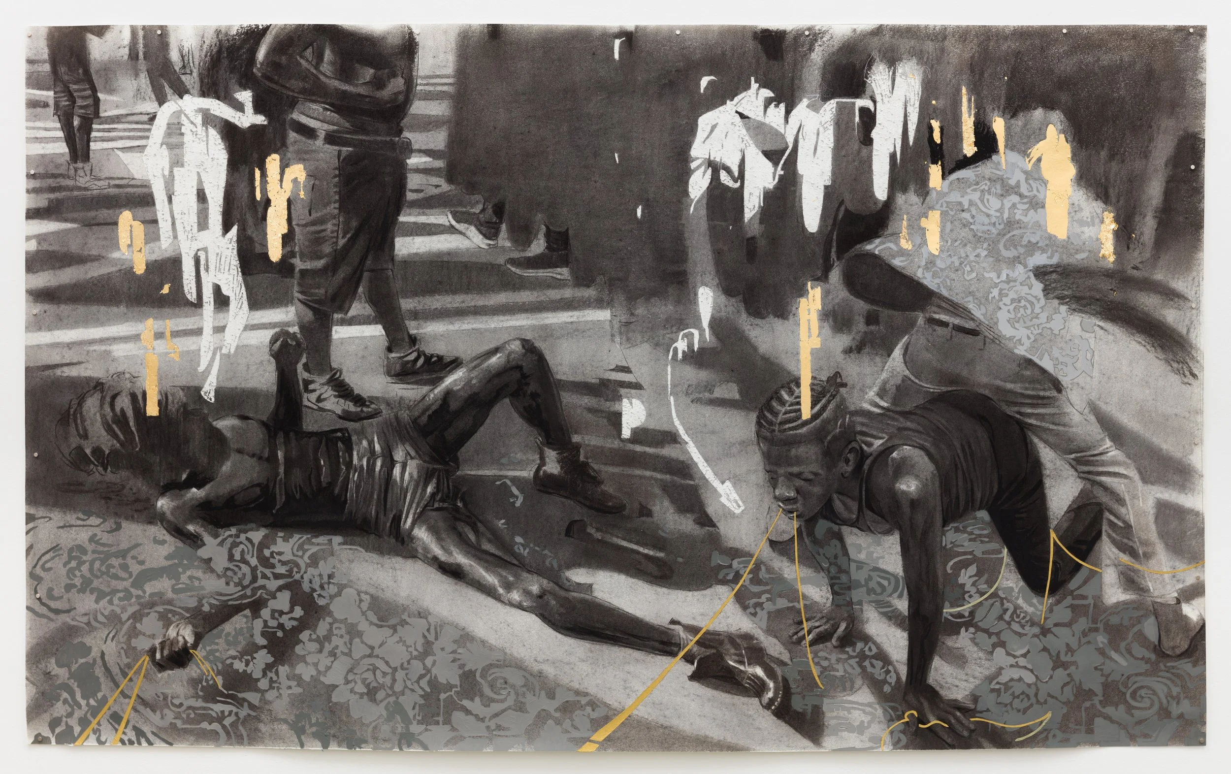 Of All the Ways to Forget, 2020
Charcoal and gold leaf on paper
57 x 91 Inches /  144.78 x 231.14 cm