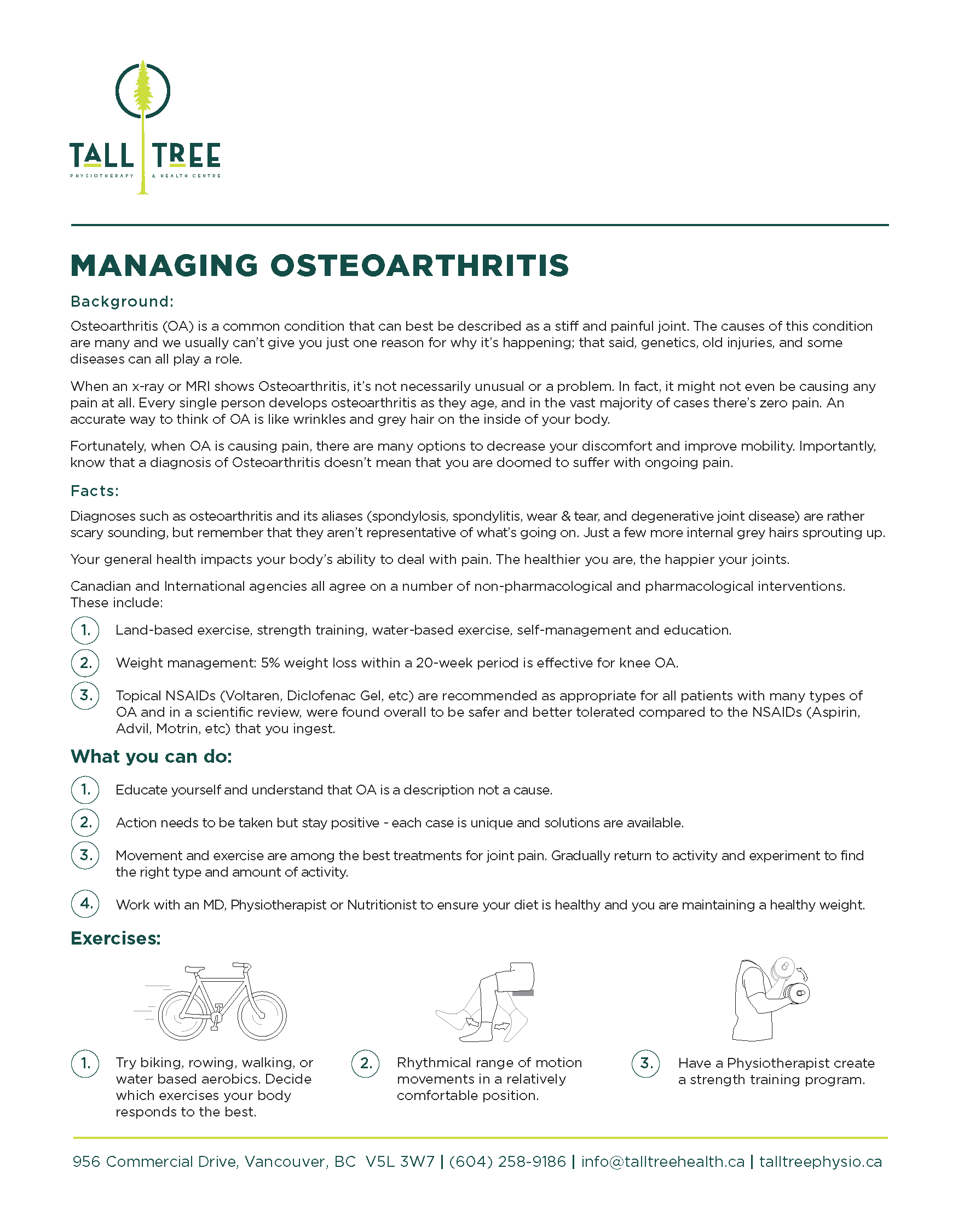Tips for managing osteoarthritis