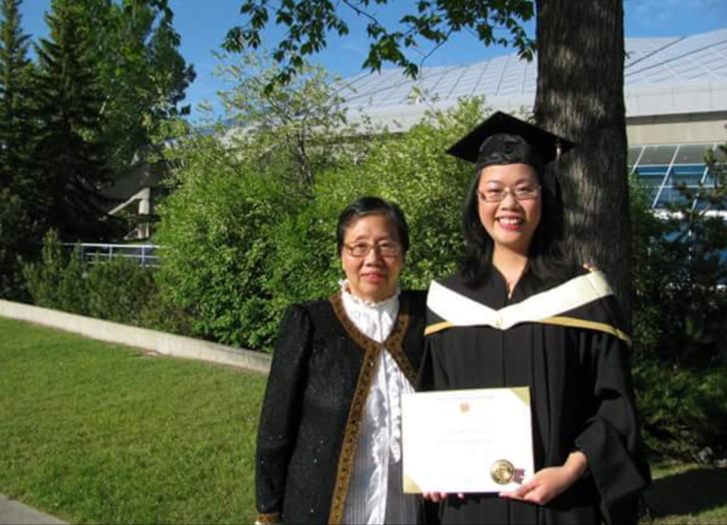 Margaret and her mom at her graduation.